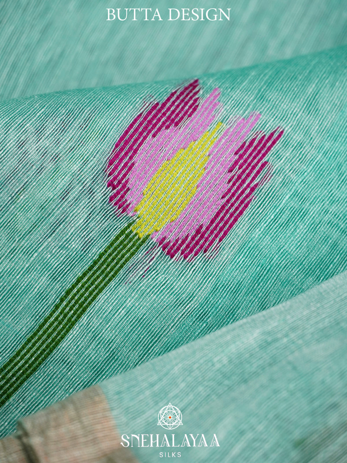 Mint Green Linen Saree