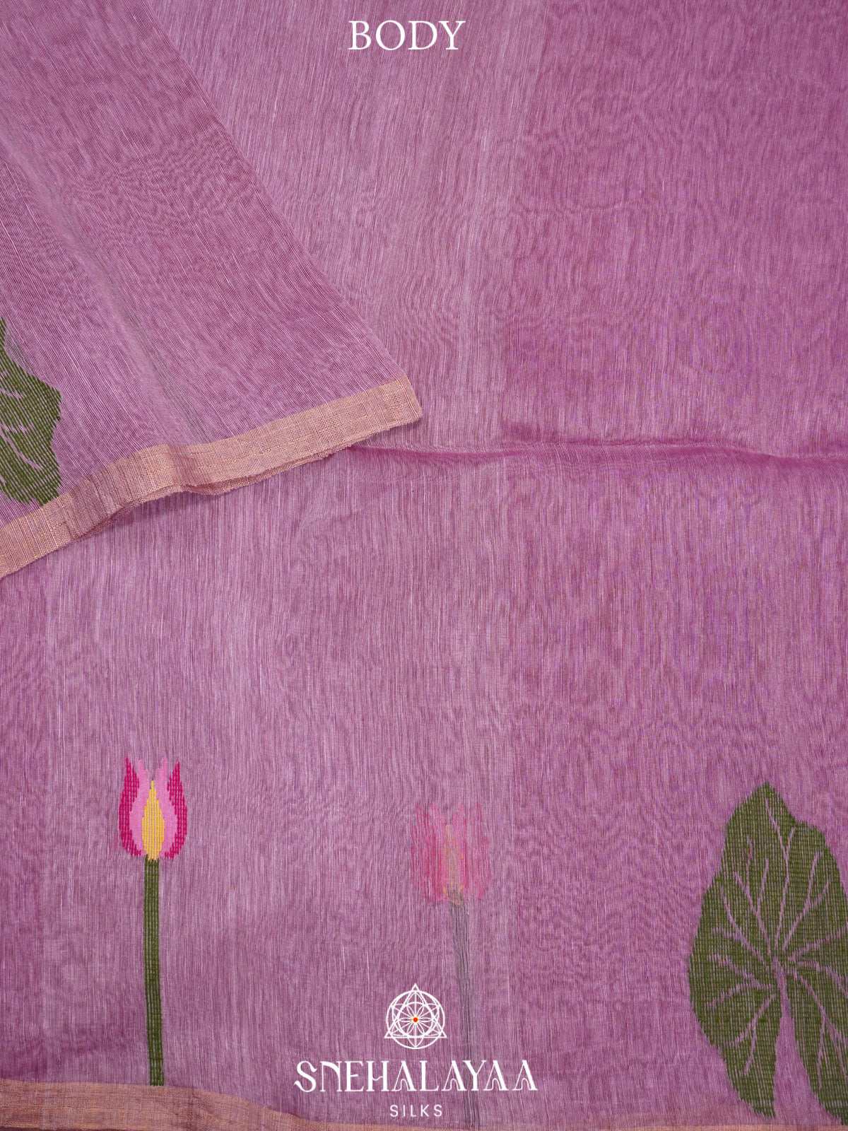 Lilac Linen Saree