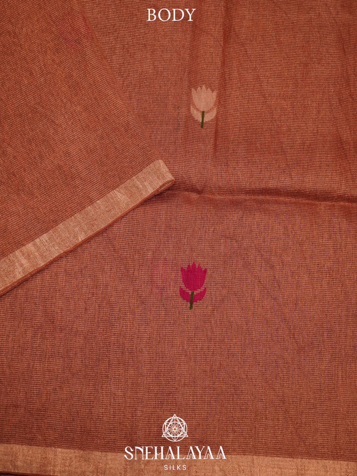 Brown Linen Saree