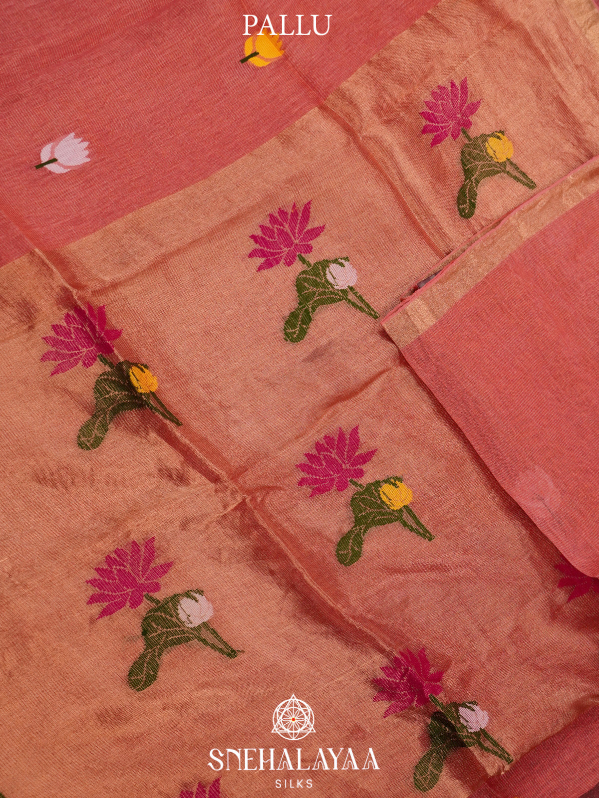 Peach Linen Saree