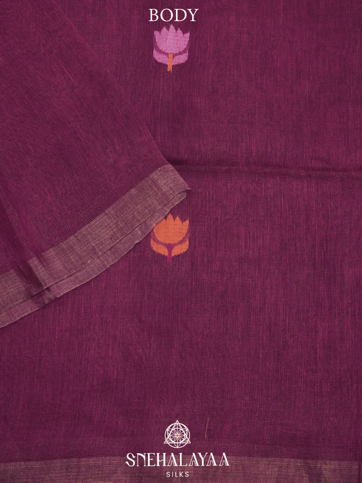 Wine Red Linen Saree