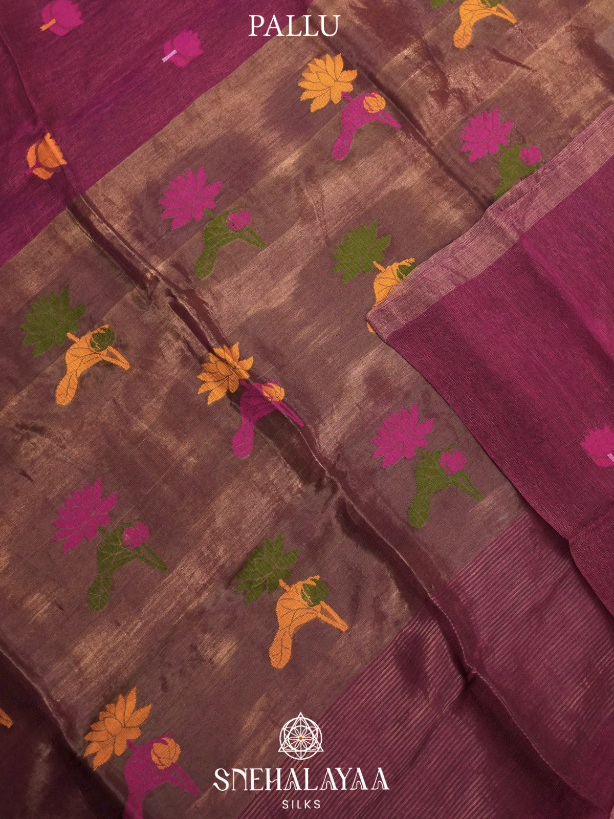 Wine Red Linen Saree