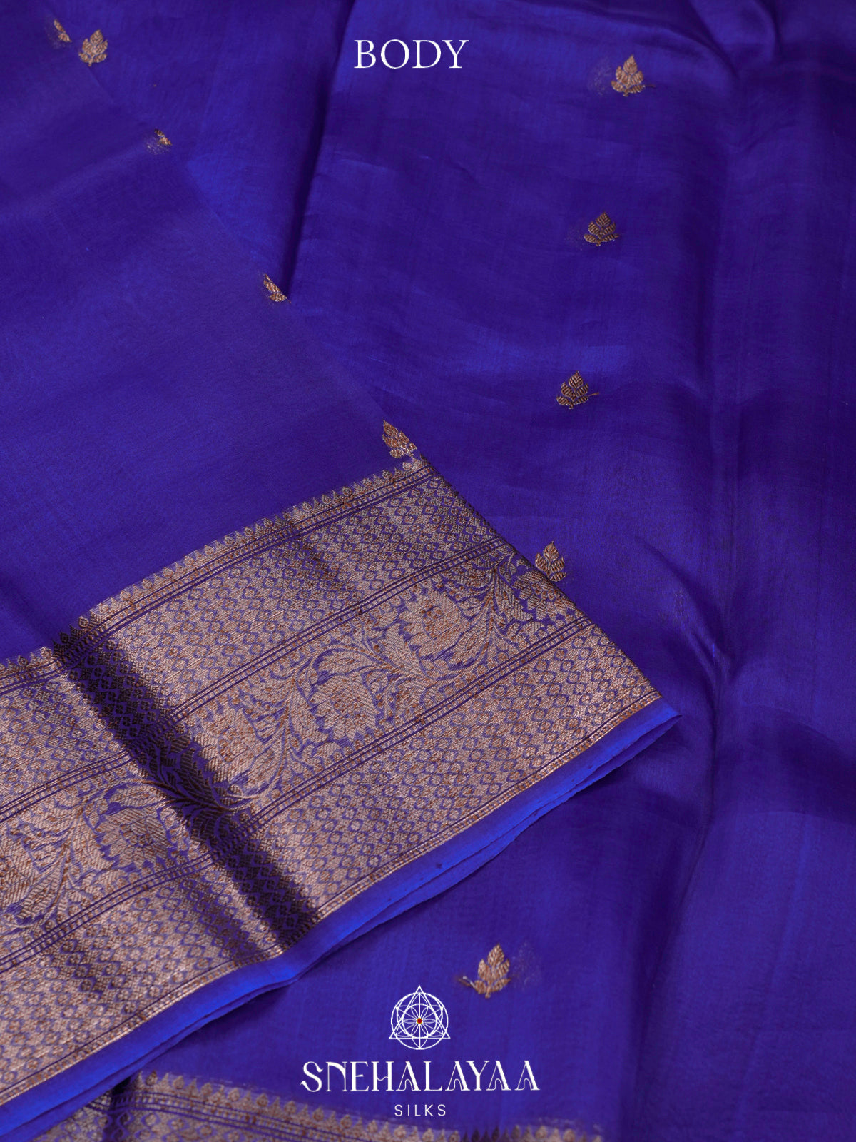 Royal Blue Kora Silk Saree