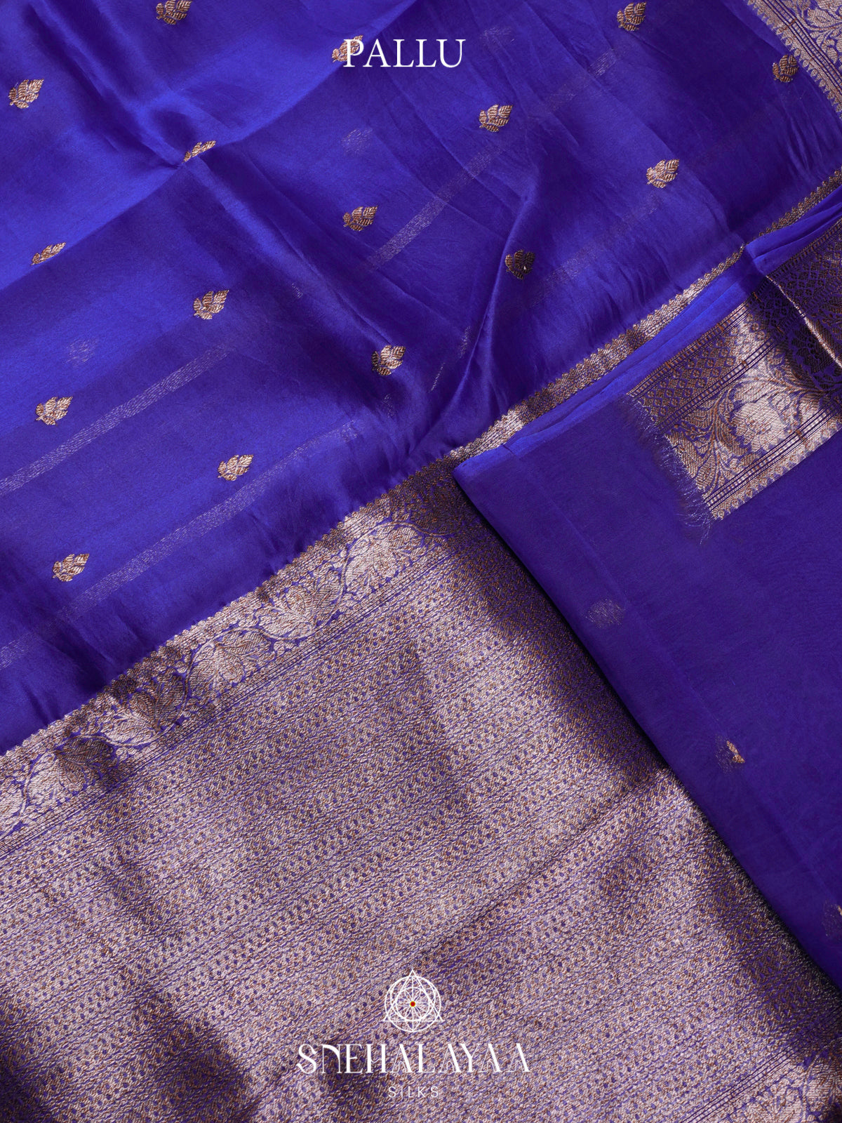 Royal Blue Kora Silk Saree