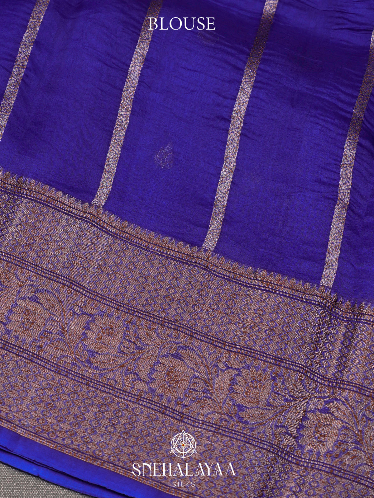 Royal Blue Kora Silk Saree