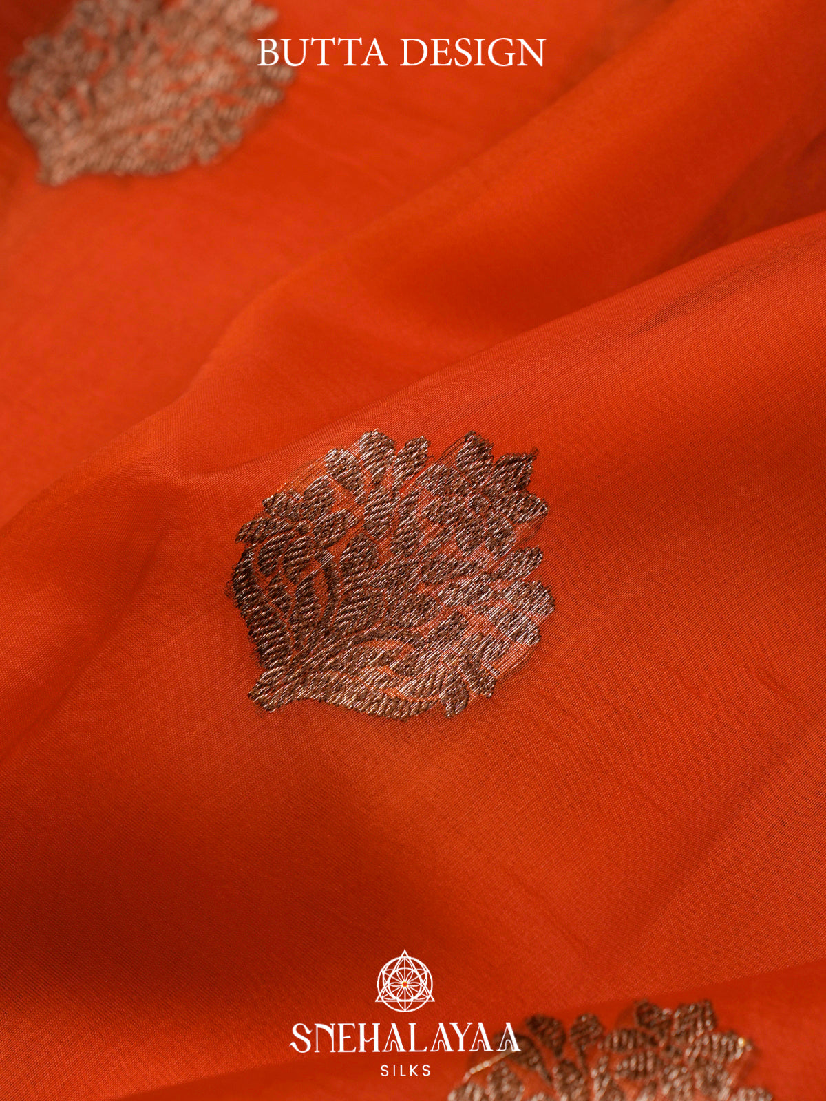 Orange Kora Silk Saree