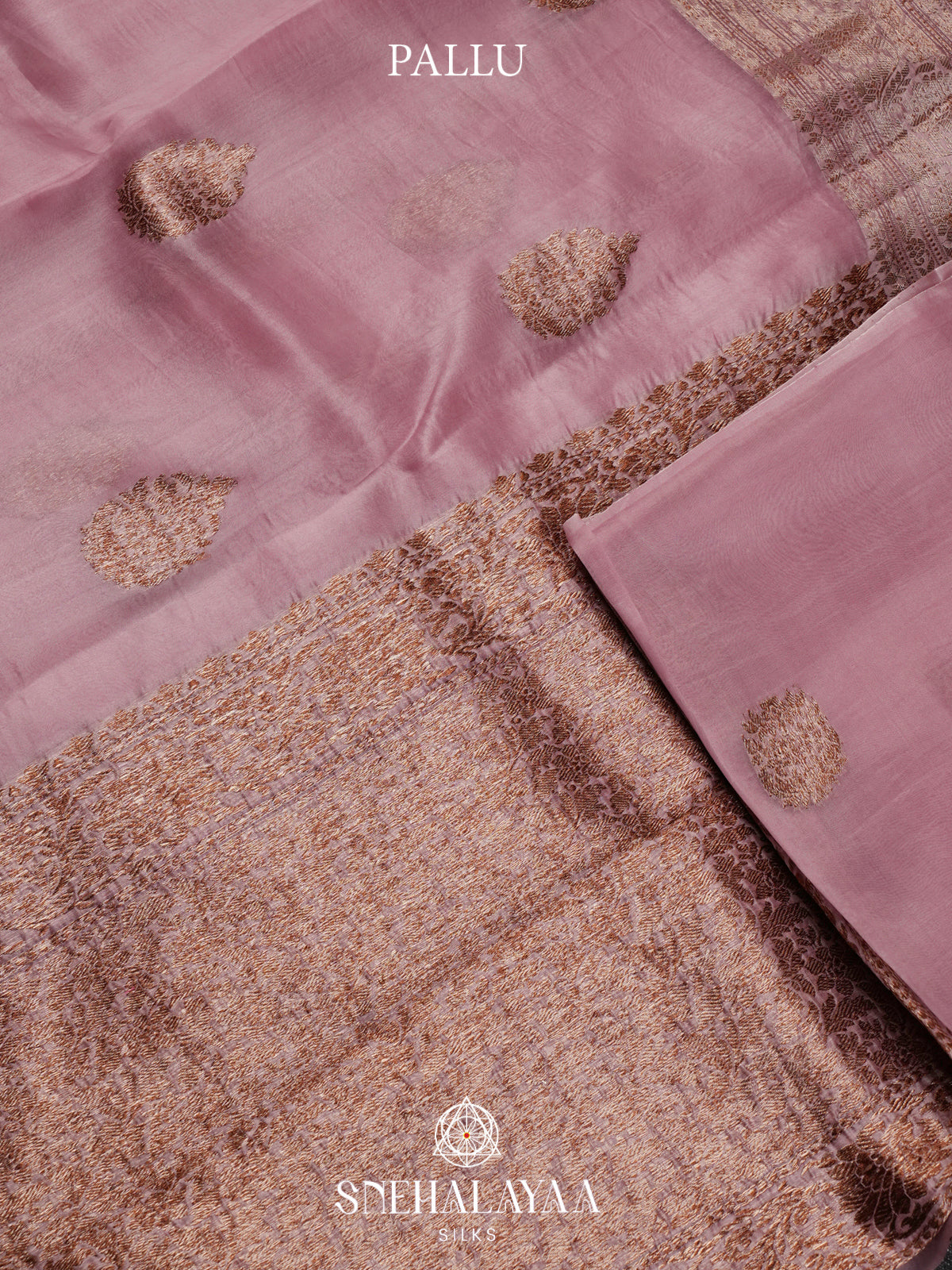Dusty Pink Kora Silk Saree