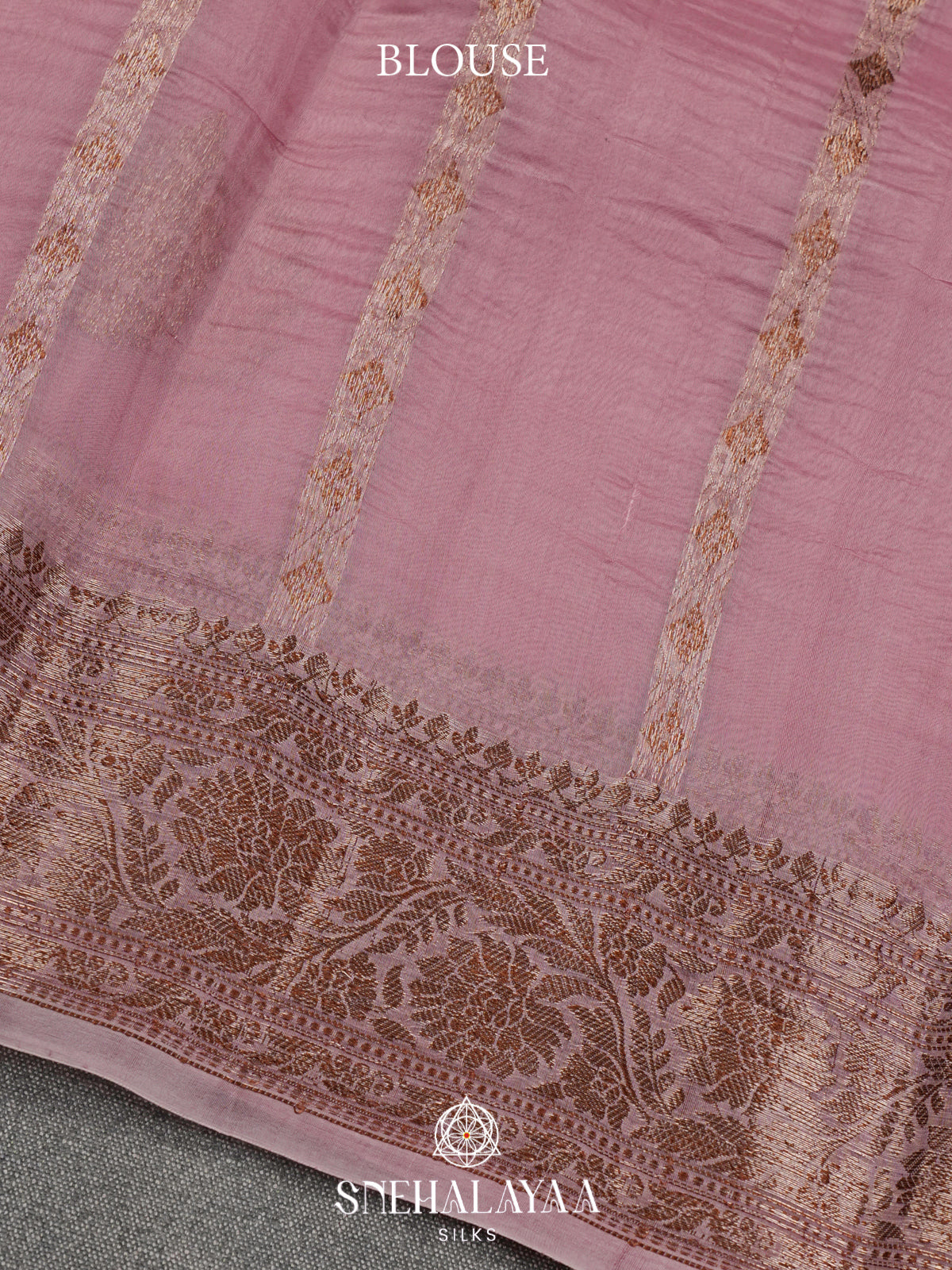Dusty Pink Kora Silk Saree