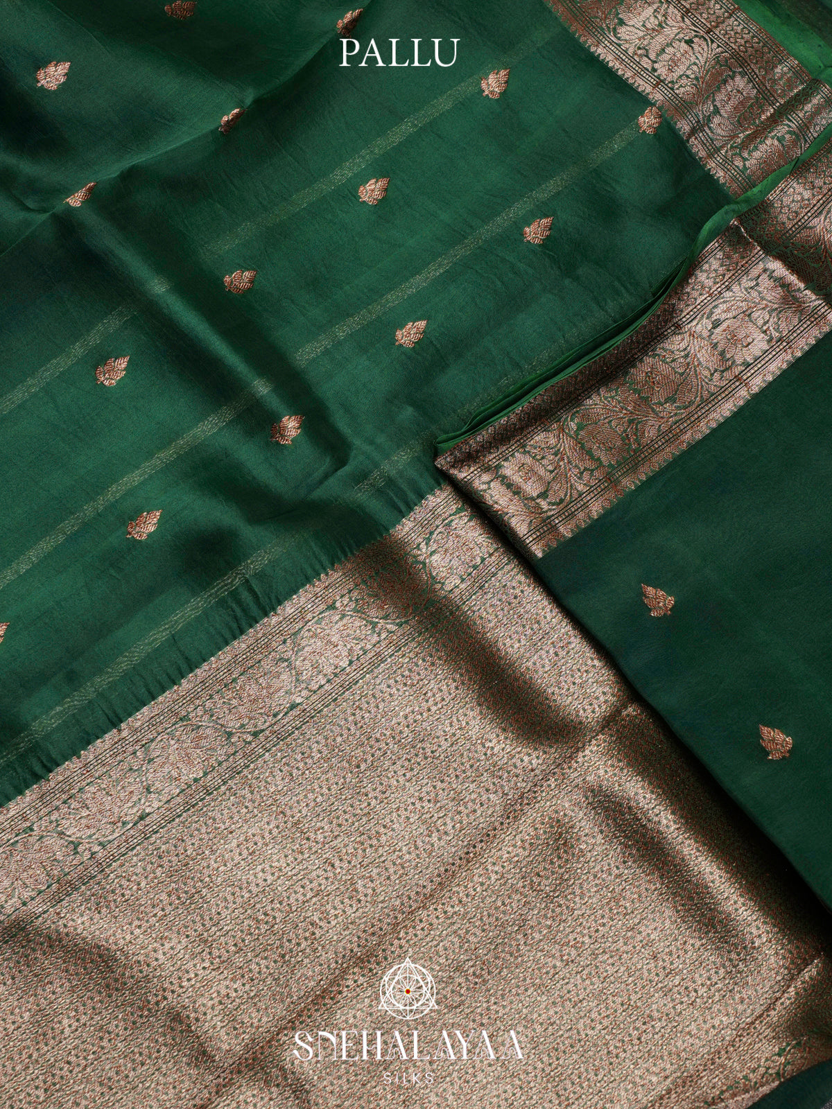 Forest Green Kora Silk Saree