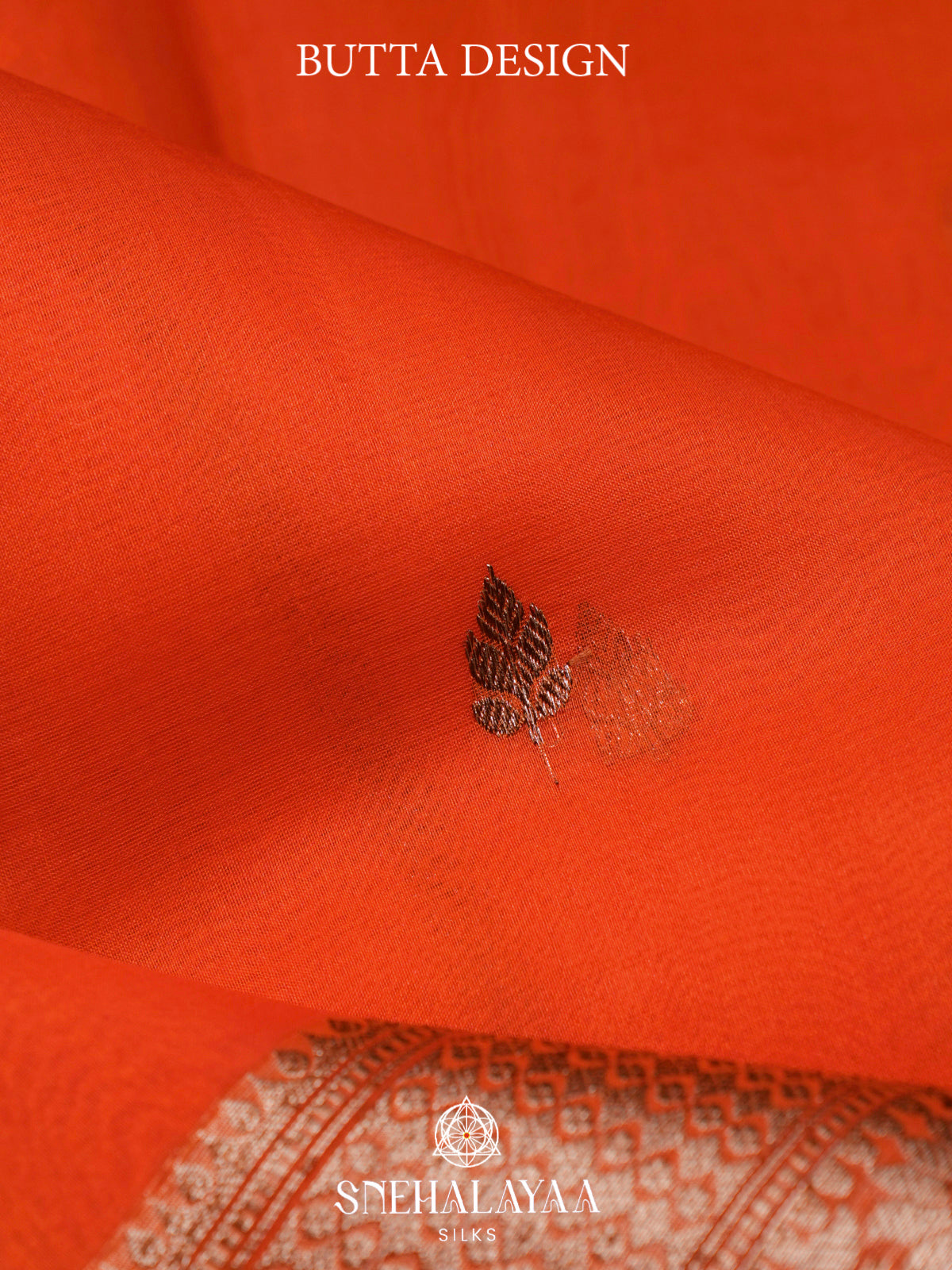 Orange Kora Silk Saree
