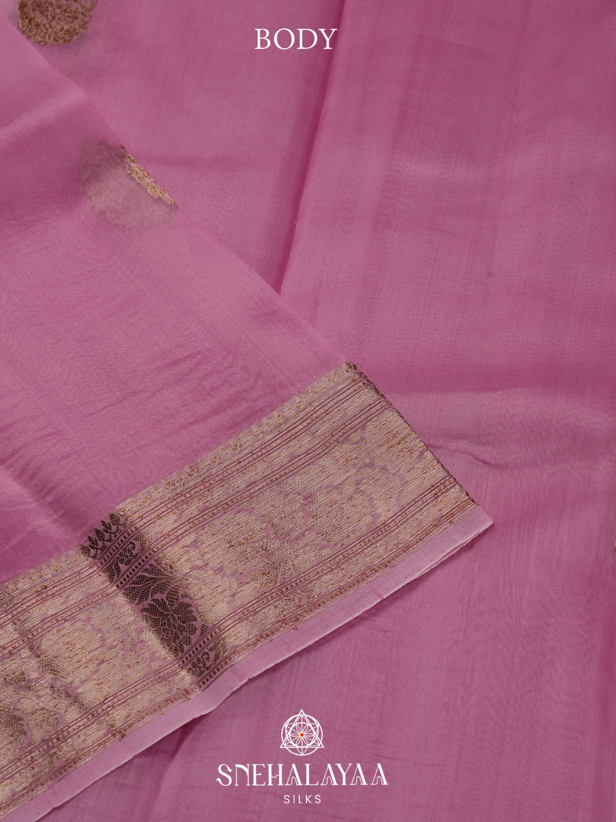Pink Kora Silk Saree