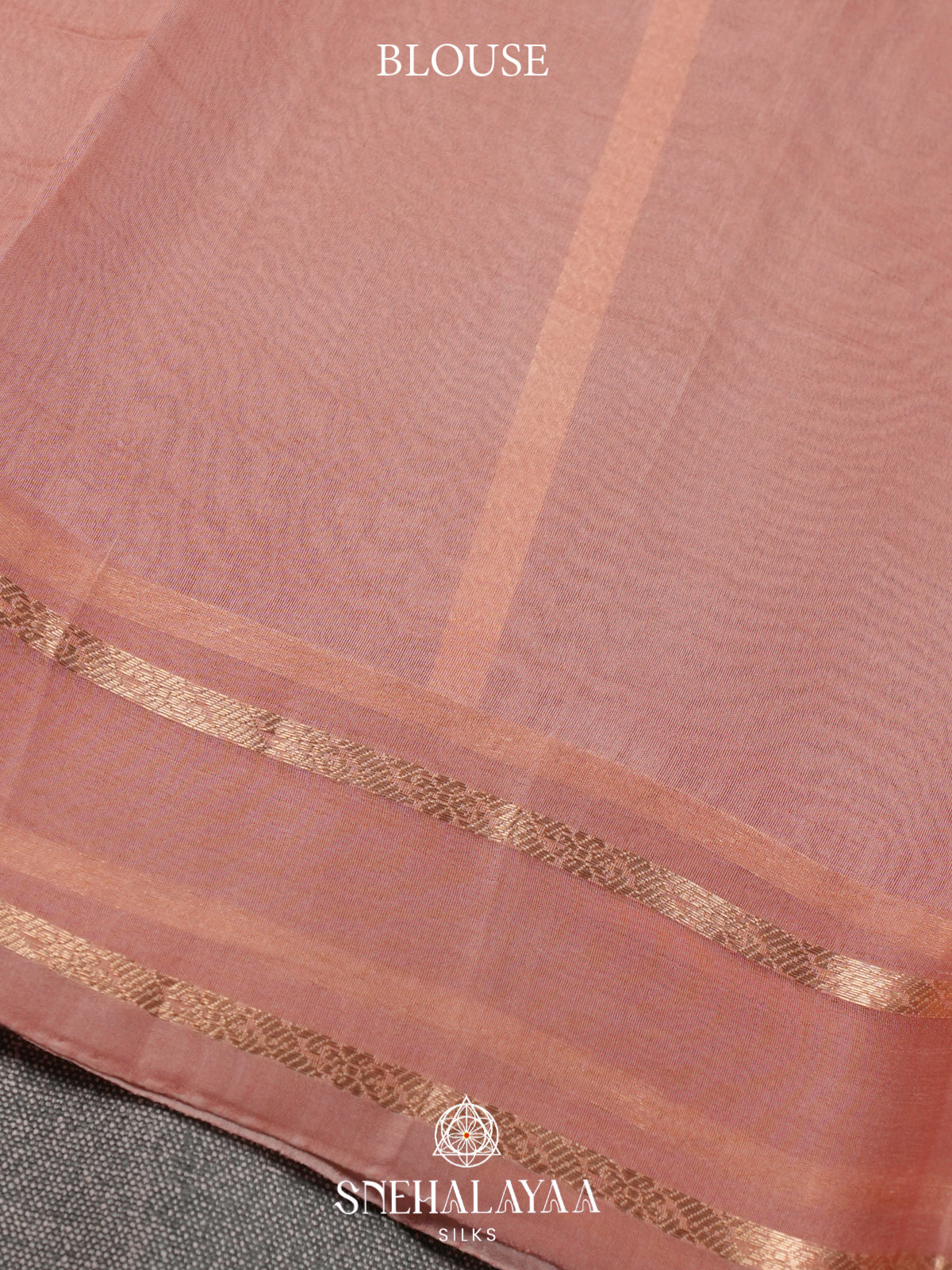 Peach Kora Silk Saree