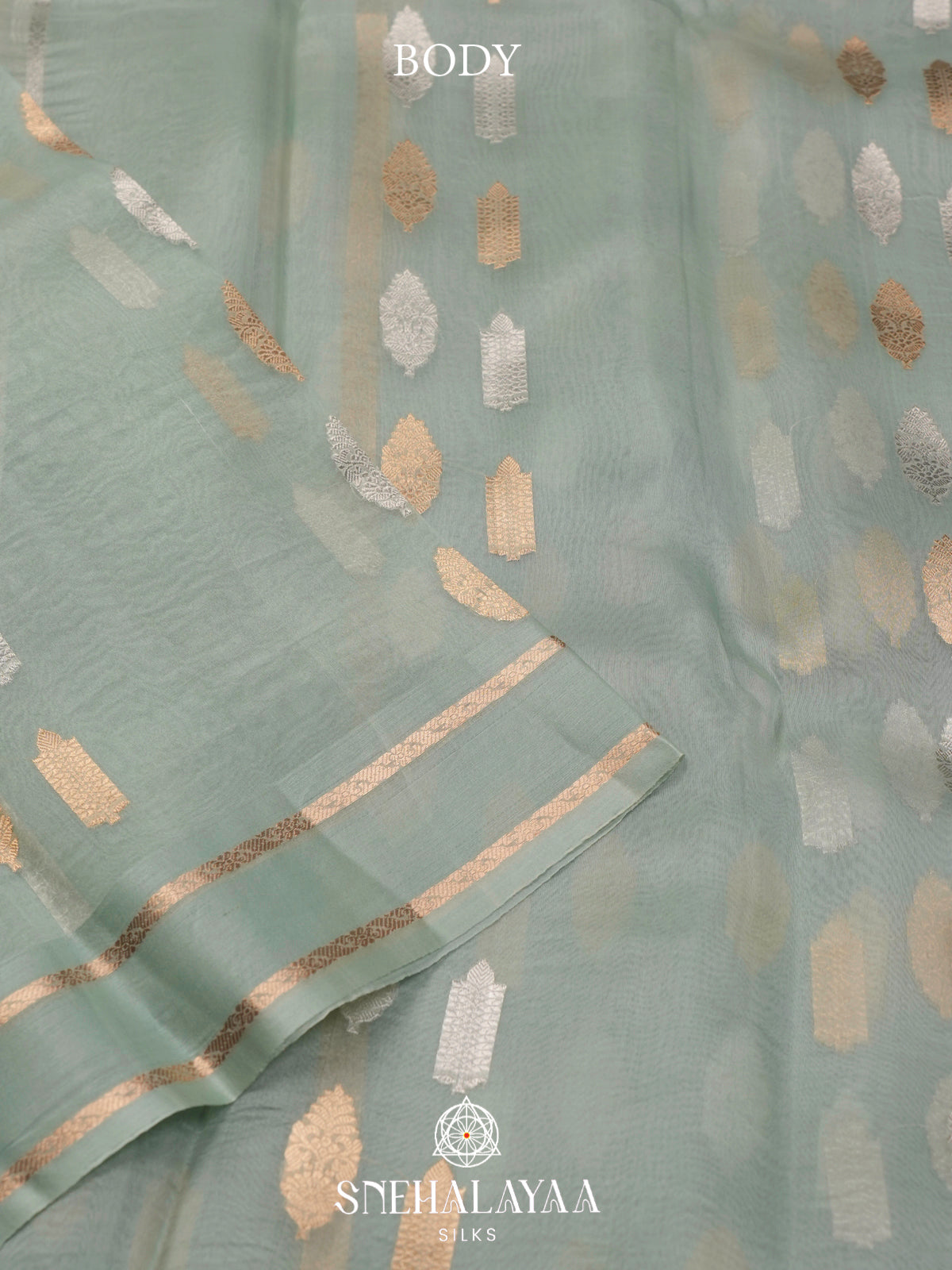Sage Green Kora Silk Saree