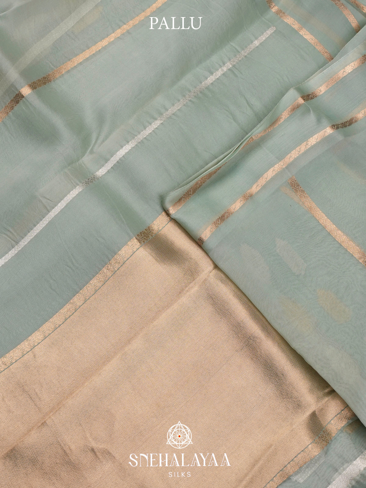 Sage Green Kora Silk Saree