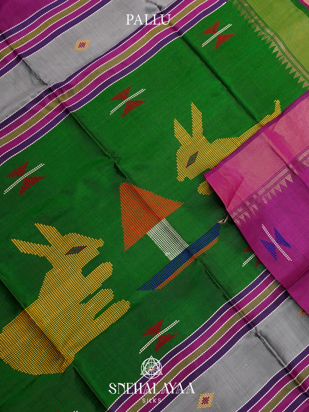 Magenta Katan Silk Saree