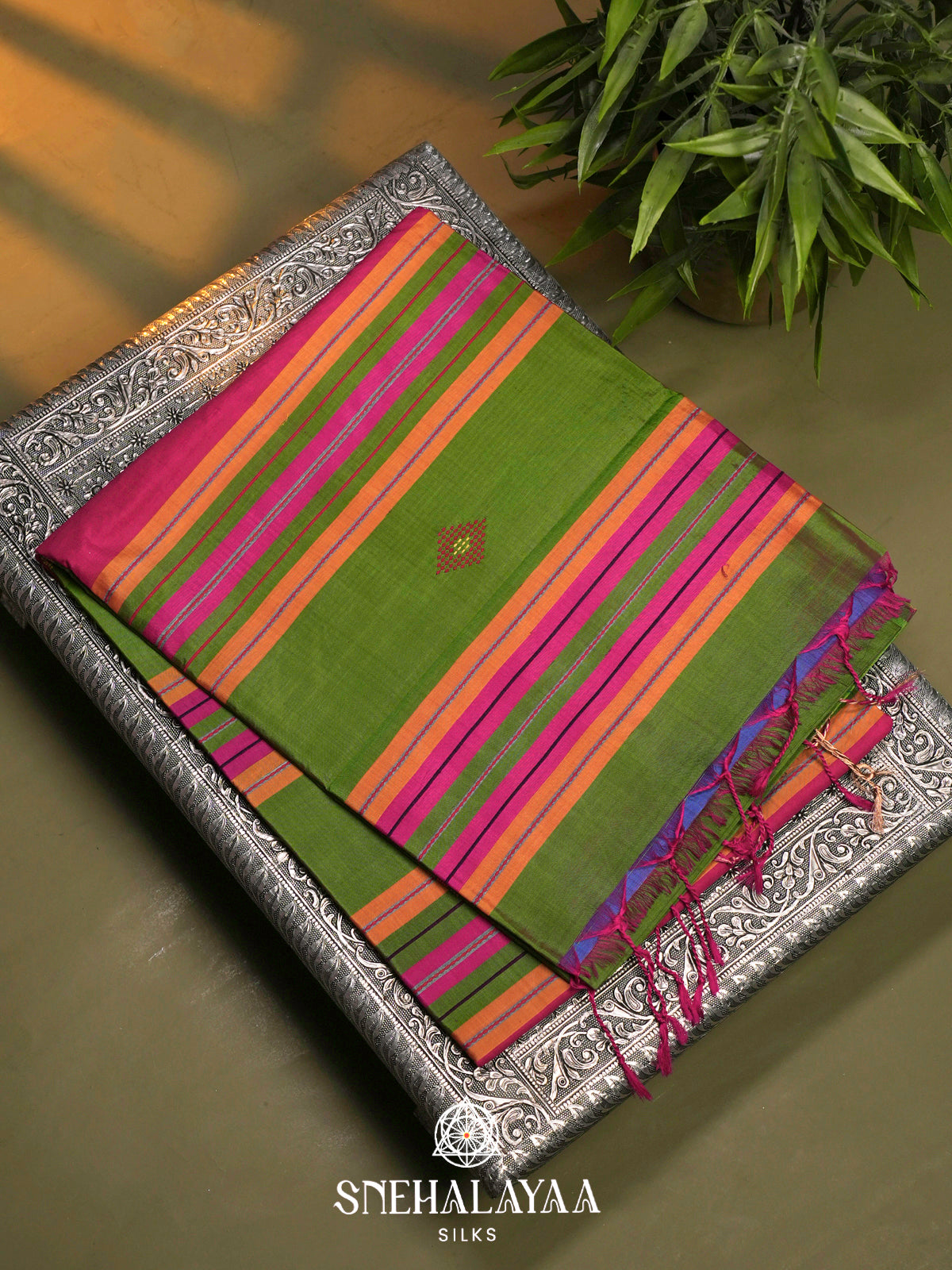 Green Katan Silk Saree