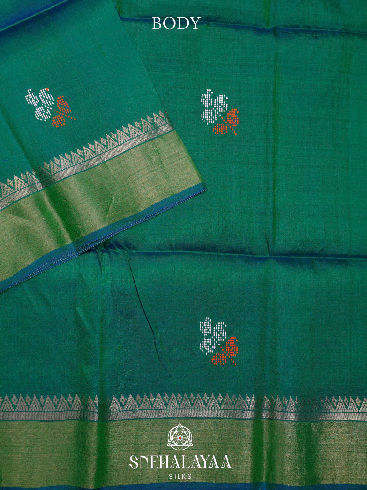 Peacock Green Katan Silk Saree