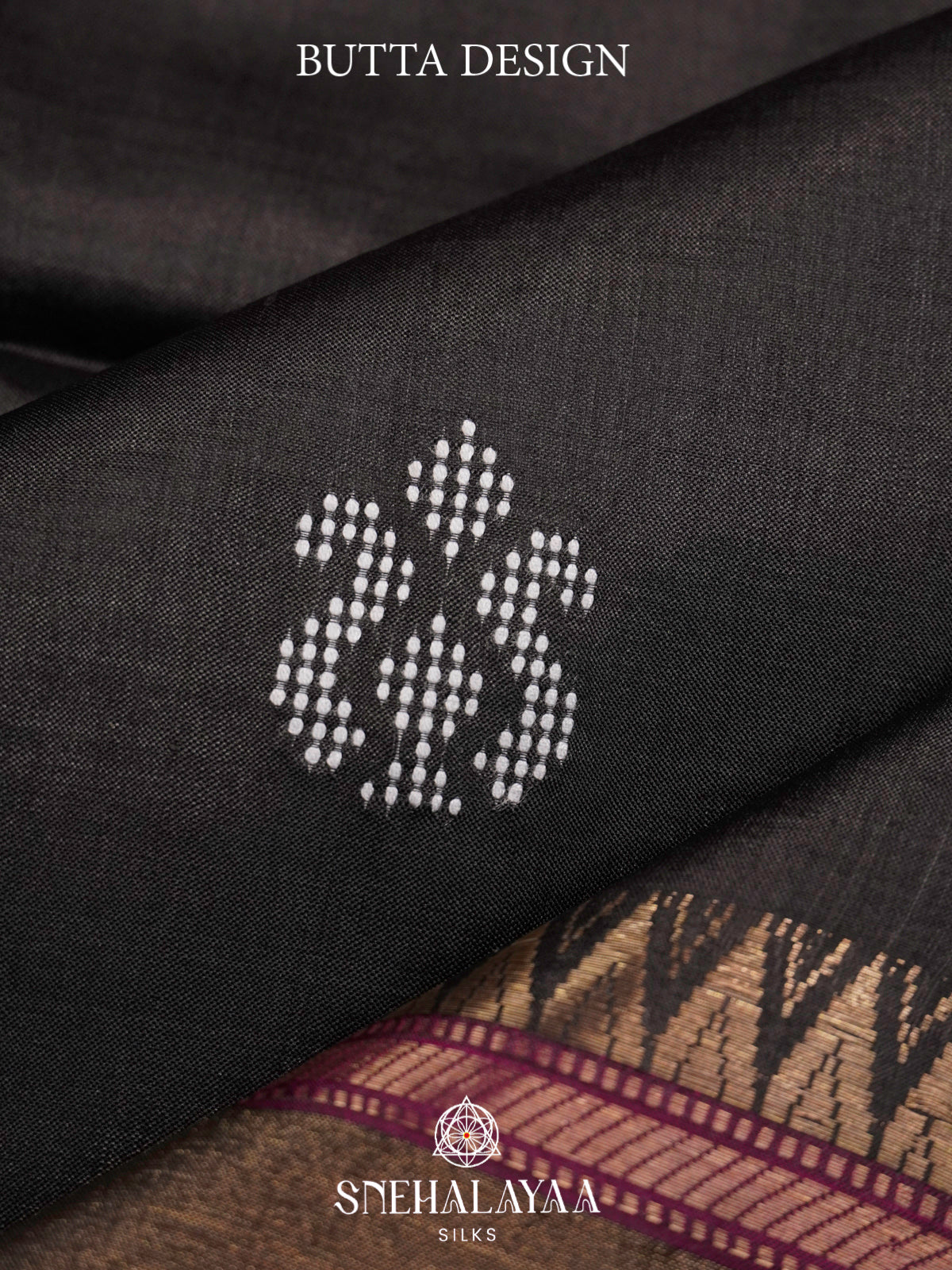 Black Katan Silk Saree