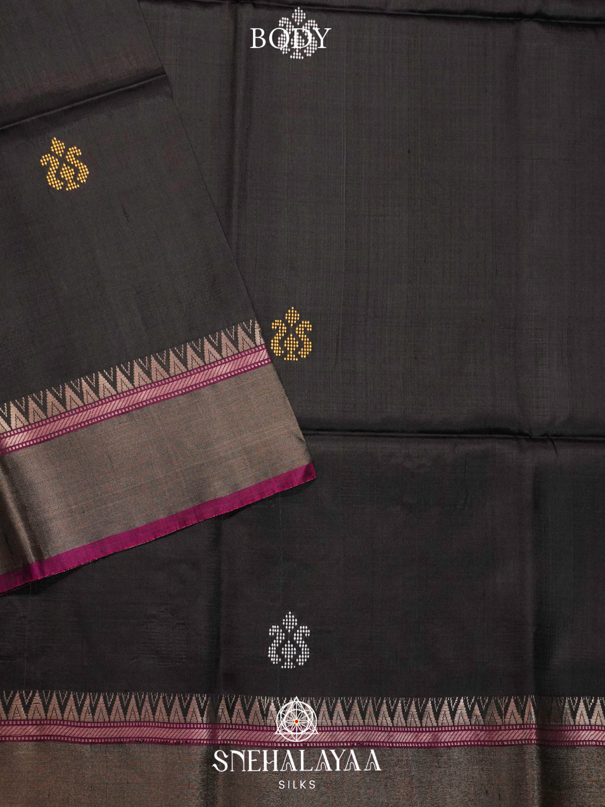 Black Katan Silk Saree