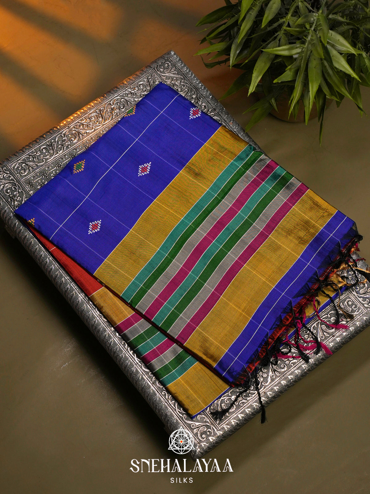 Burnt Orange Katan Silk Saree