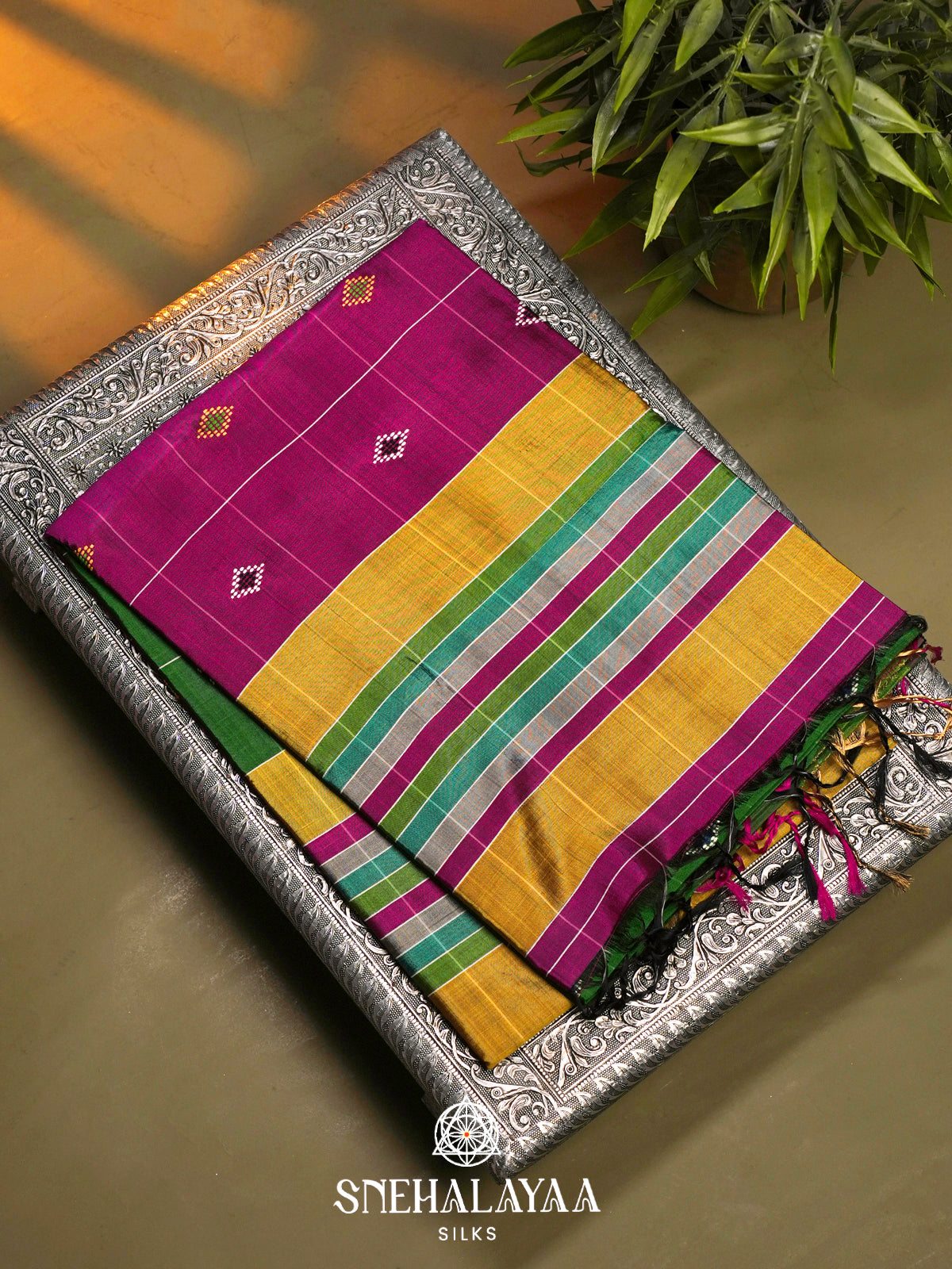 Green Katan Silk Saree