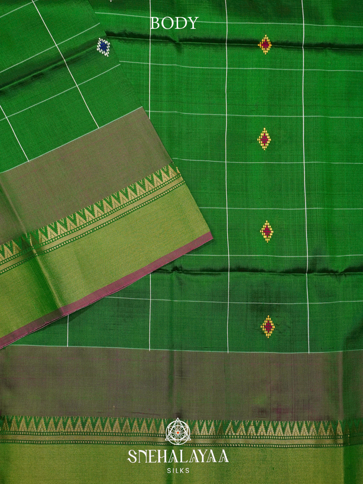Green Katan Silk Saree