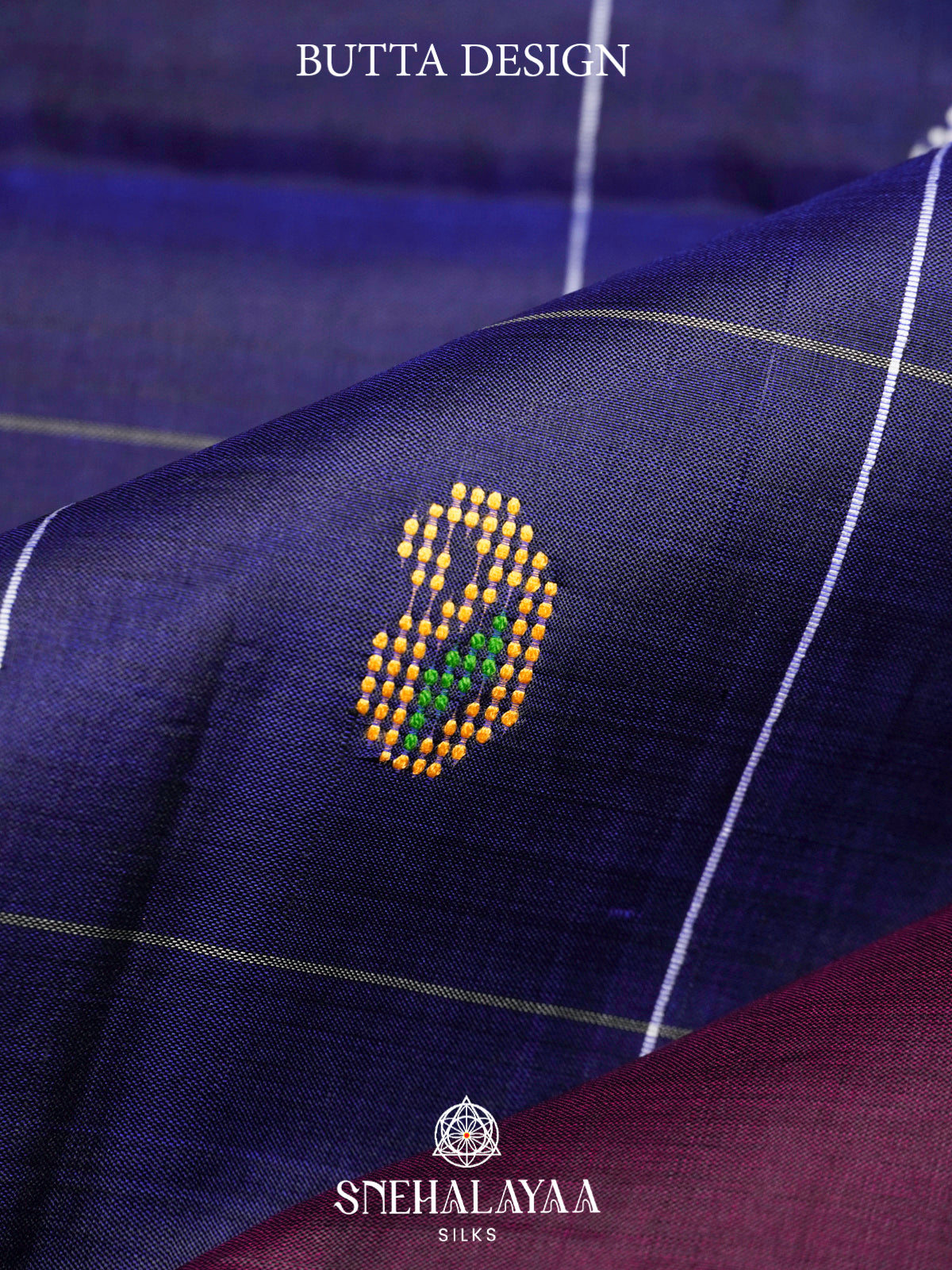 Navy Blue Katan Silk Saree