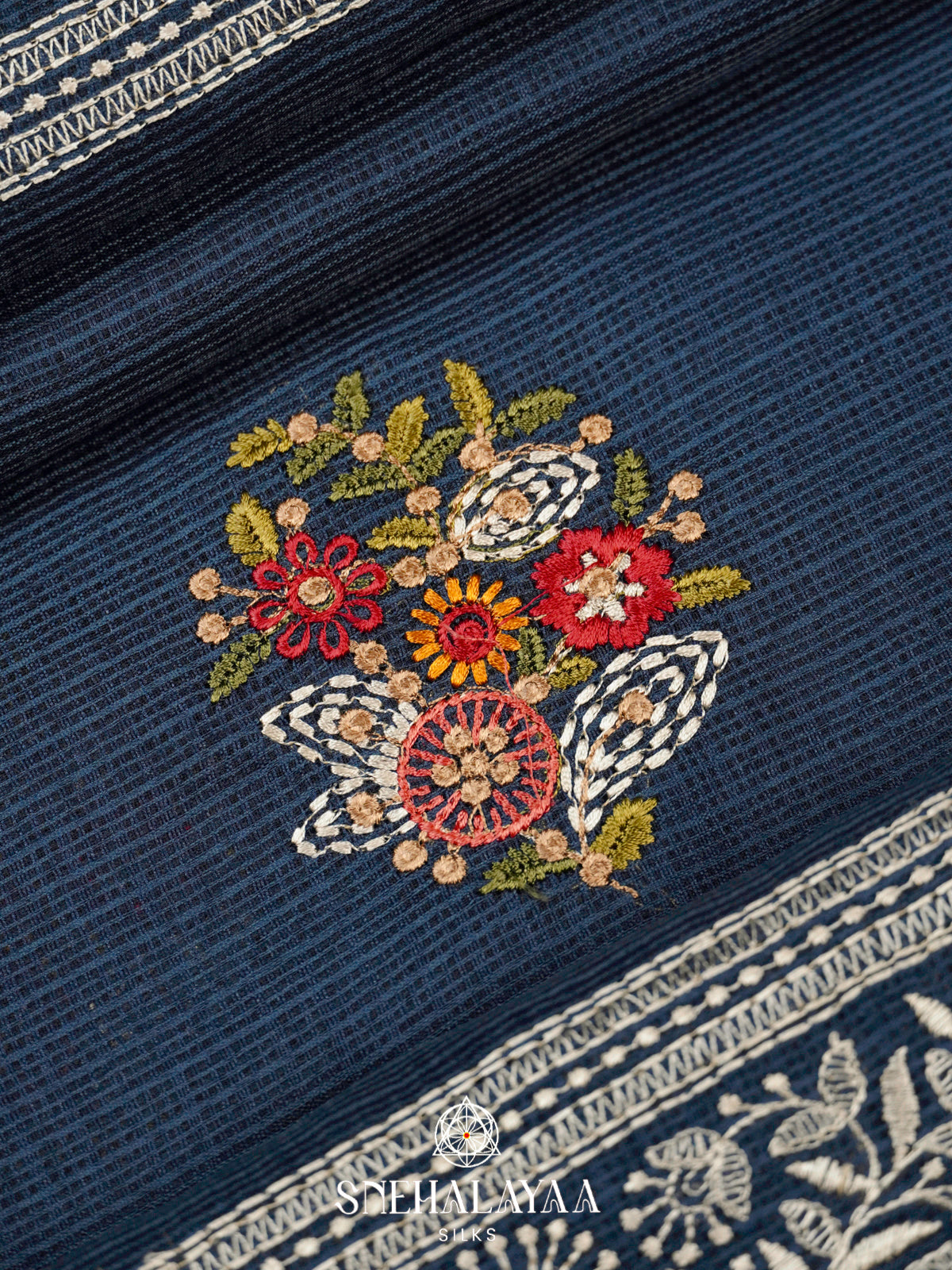 Navy Blue Kota Saree