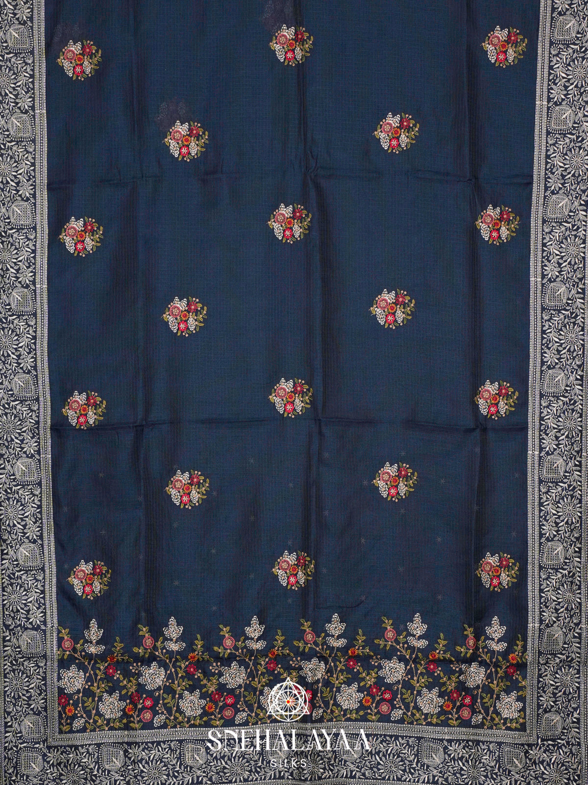 Navy Blue Kota Saree