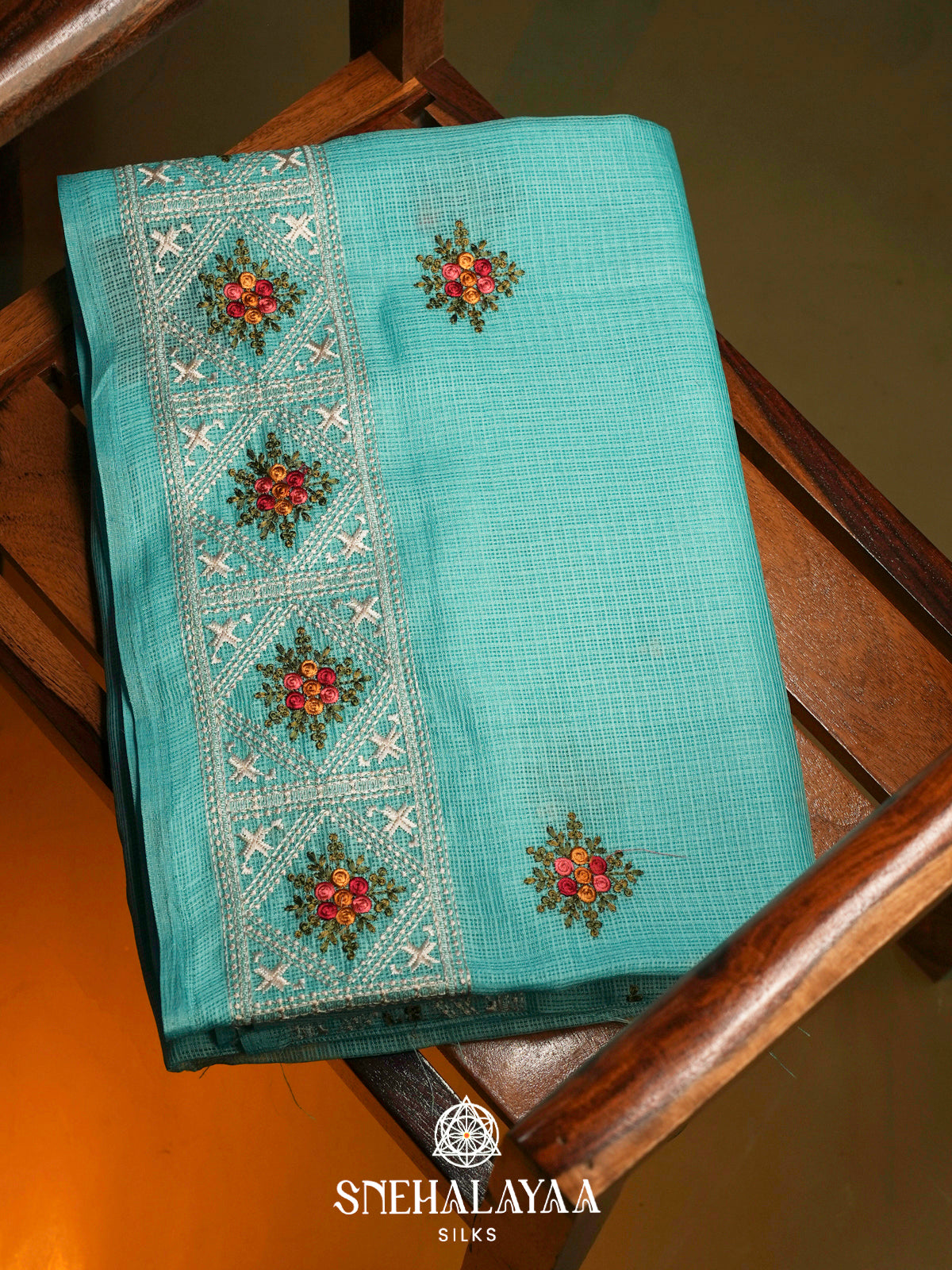 Aqua Blue Kota Saree