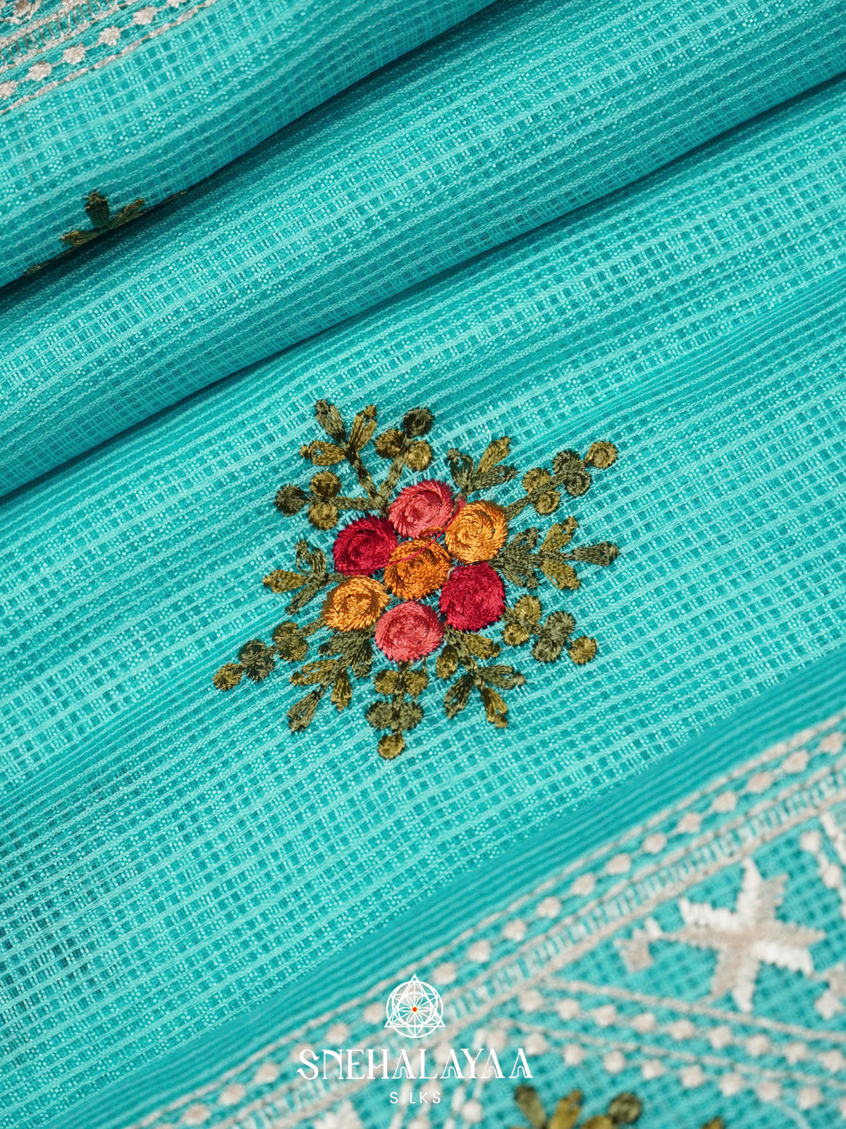 Aqua Blue Kota Saree