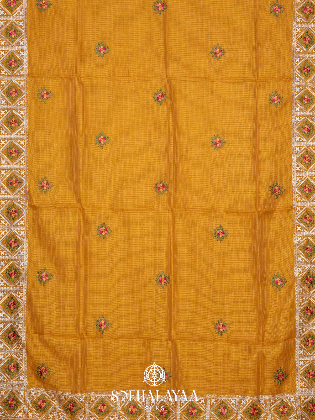 Mustard Kota Saree