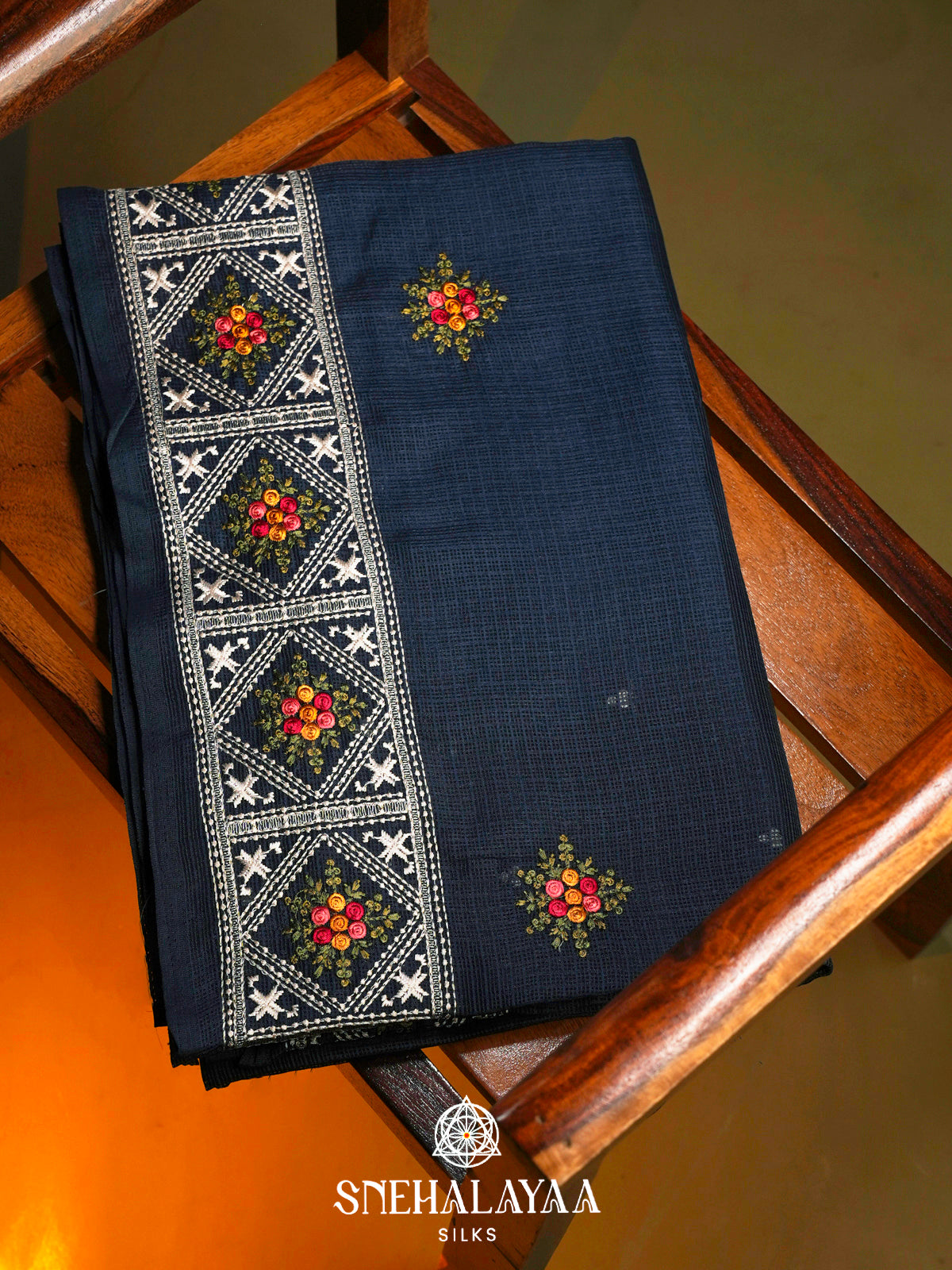 Navy Blue Kota Saree