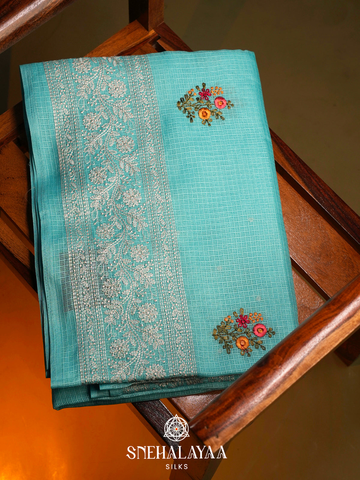 Sky Blue Kota Saree