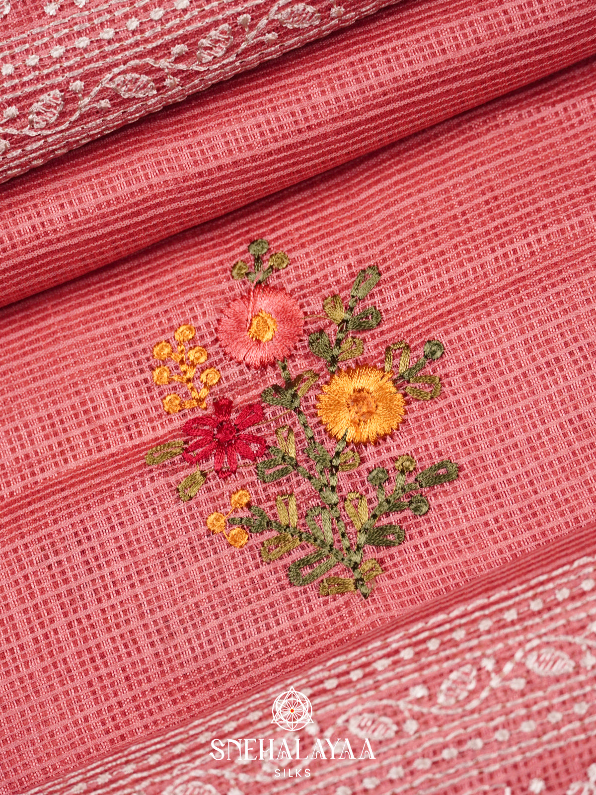 Dusty Rose Kota Saree