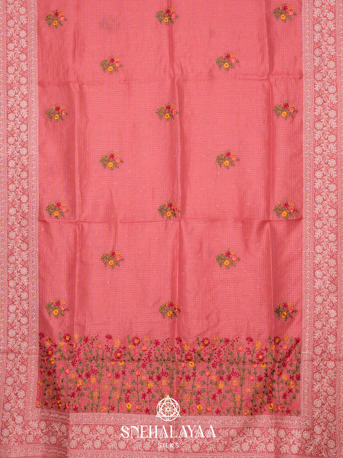 Dusty Rose Kota Saree