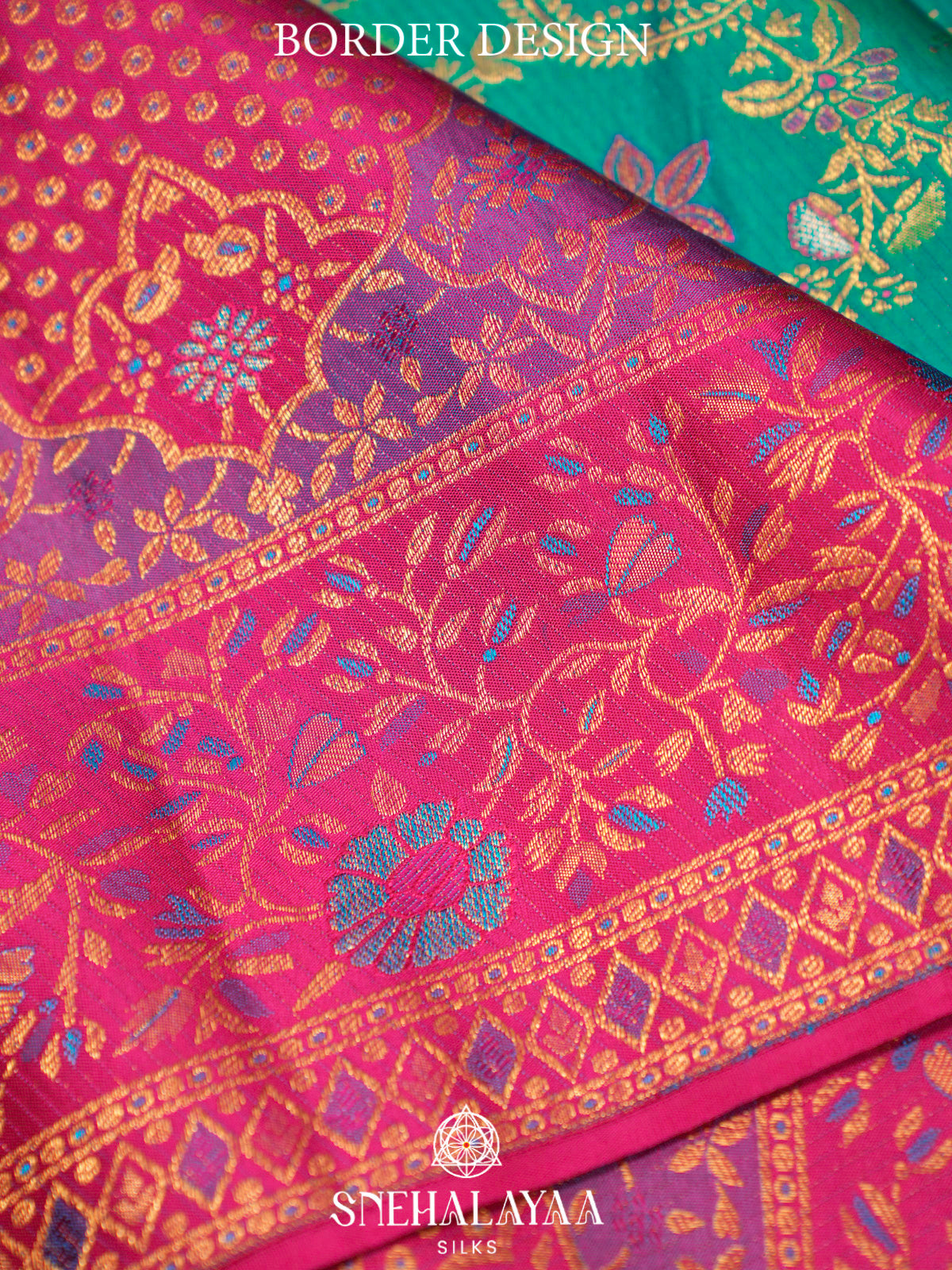 Teal Blue Kanjivaram Silk Saree