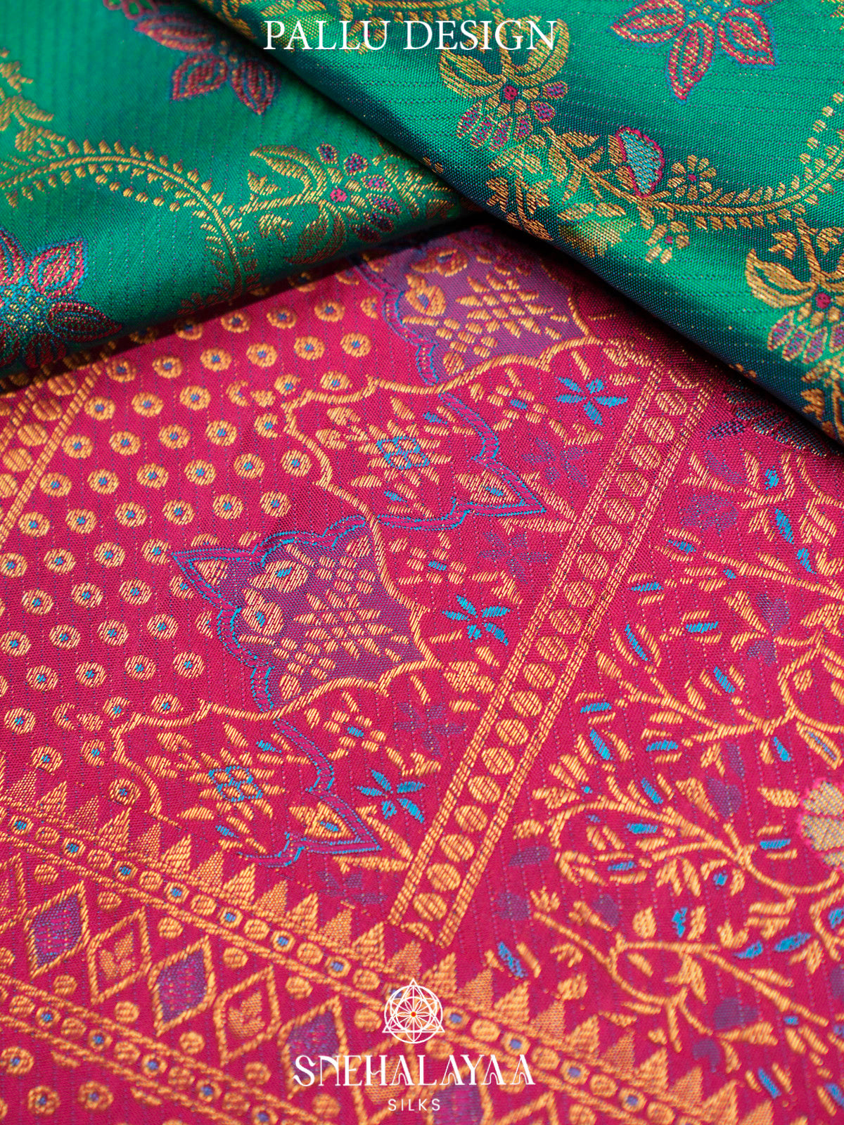 Teal Blue Kanjivaram Silk Saree