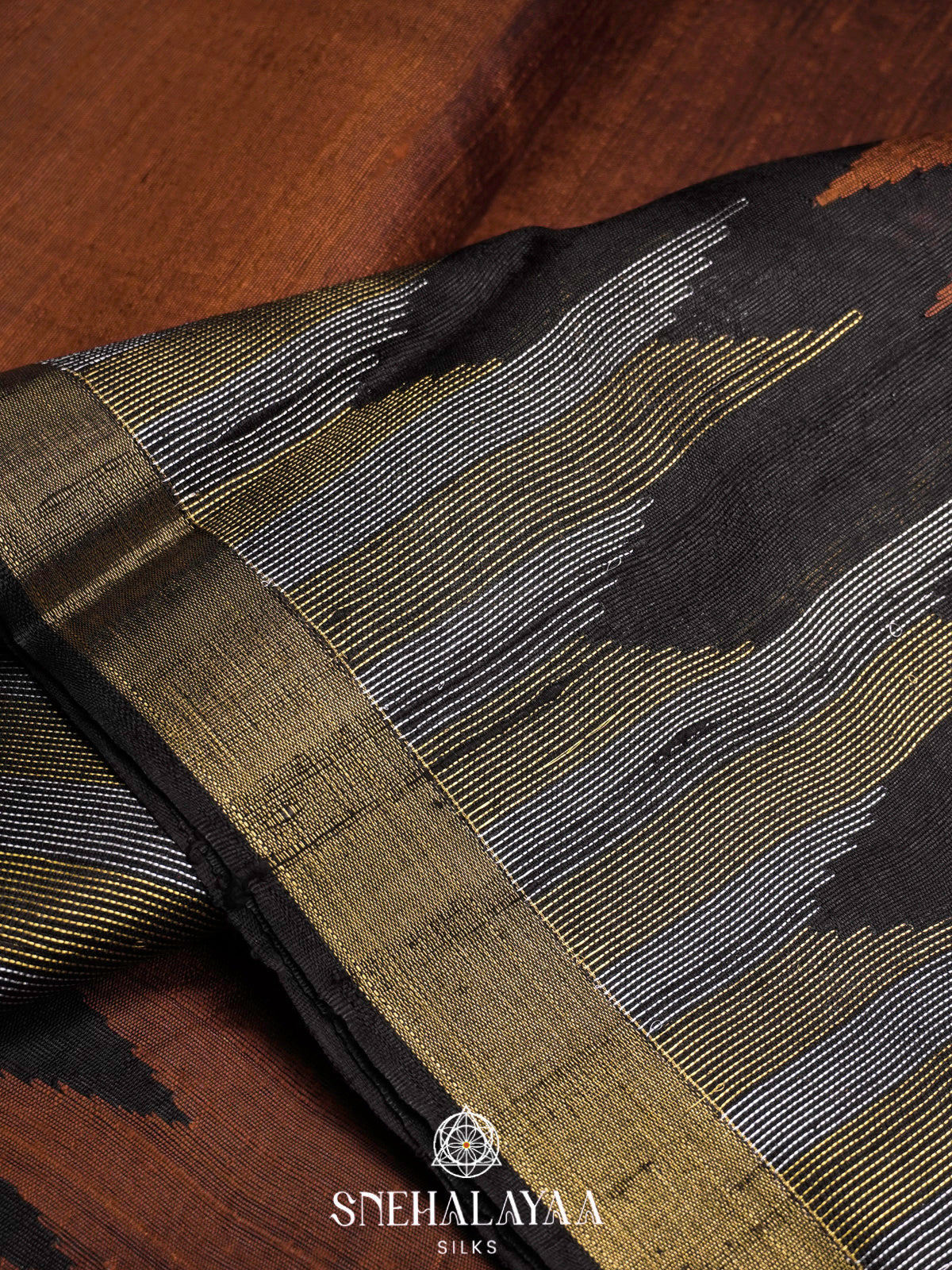 Brown Dupion Silk Saree