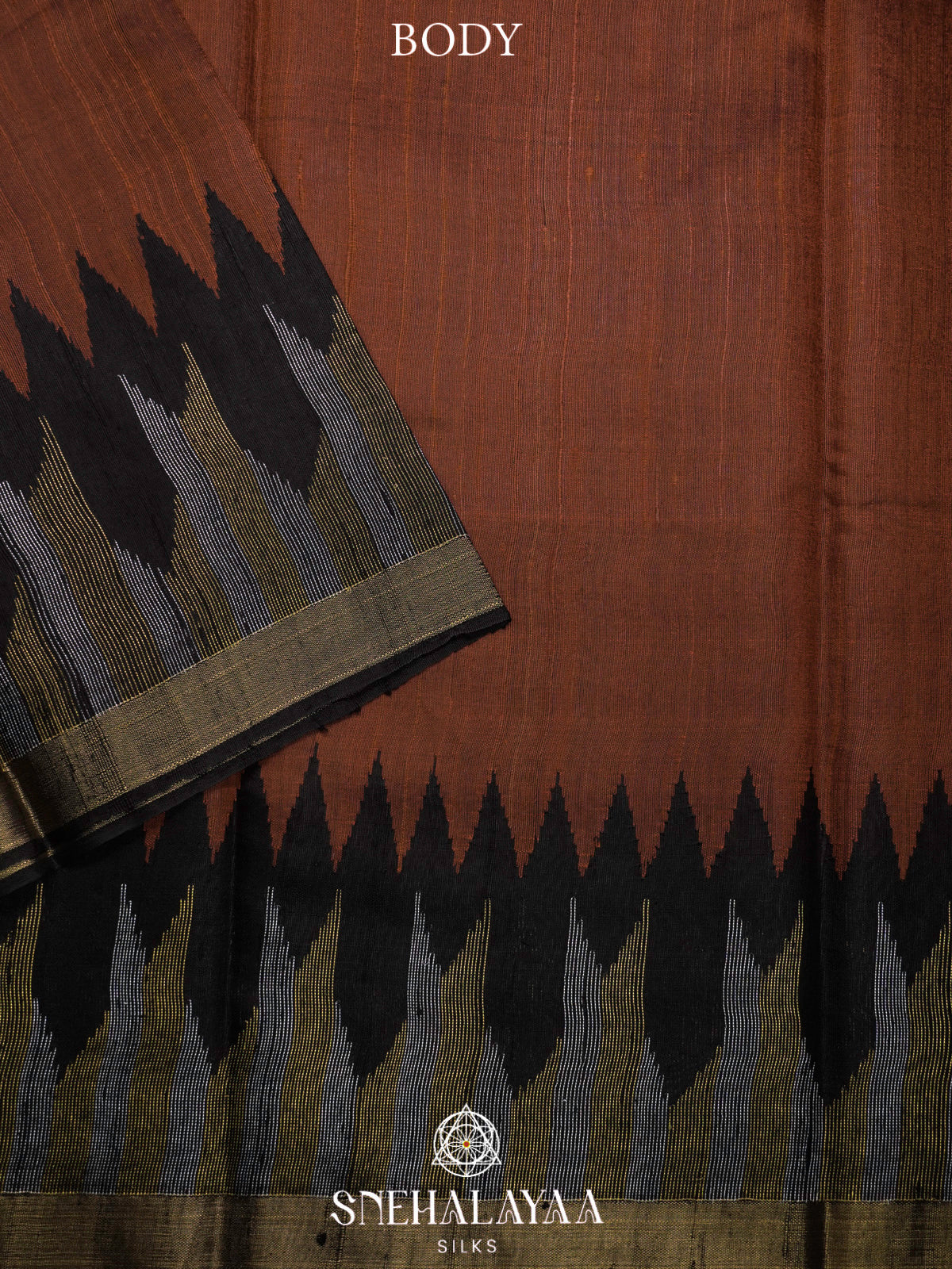 Brown Dupion Silk Saree