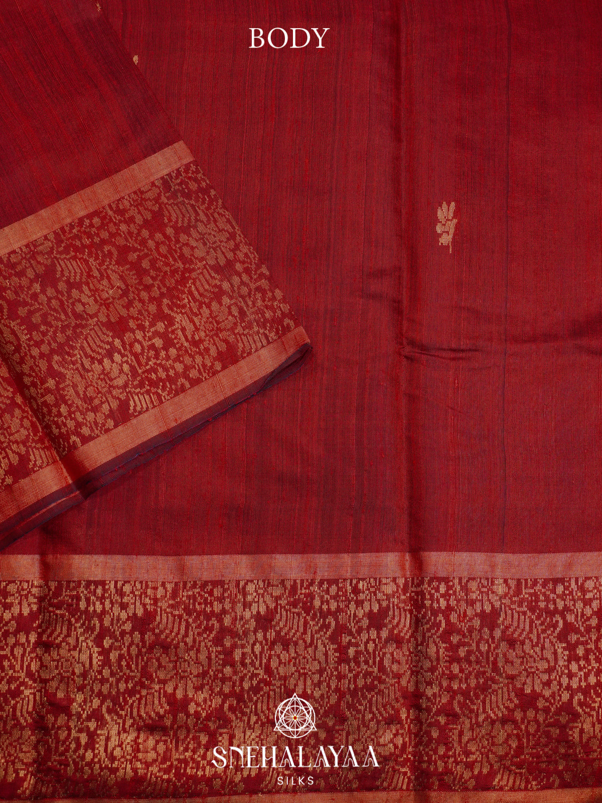 Maroon Dupion Saree