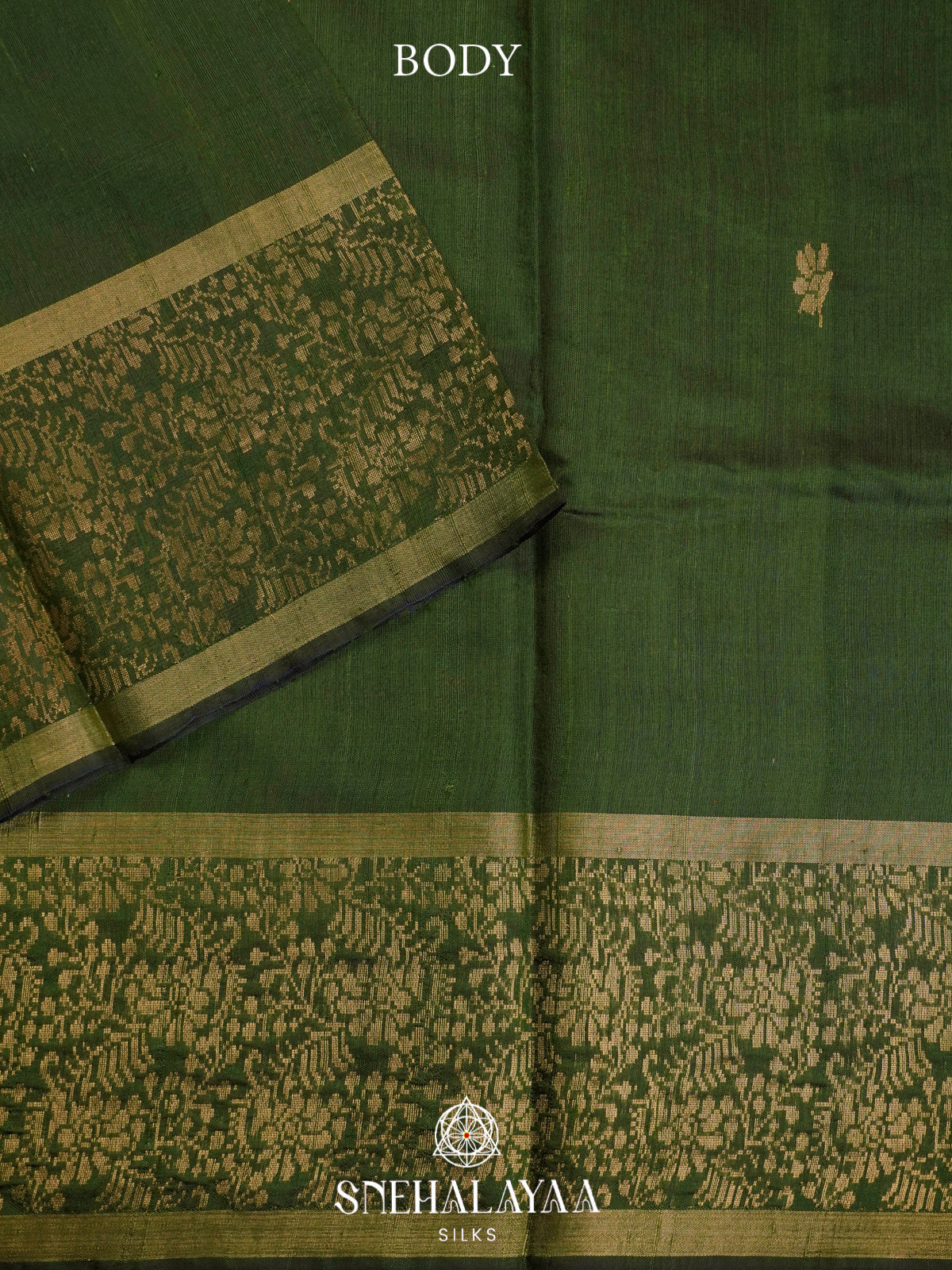 Forest Green Dupion Saree