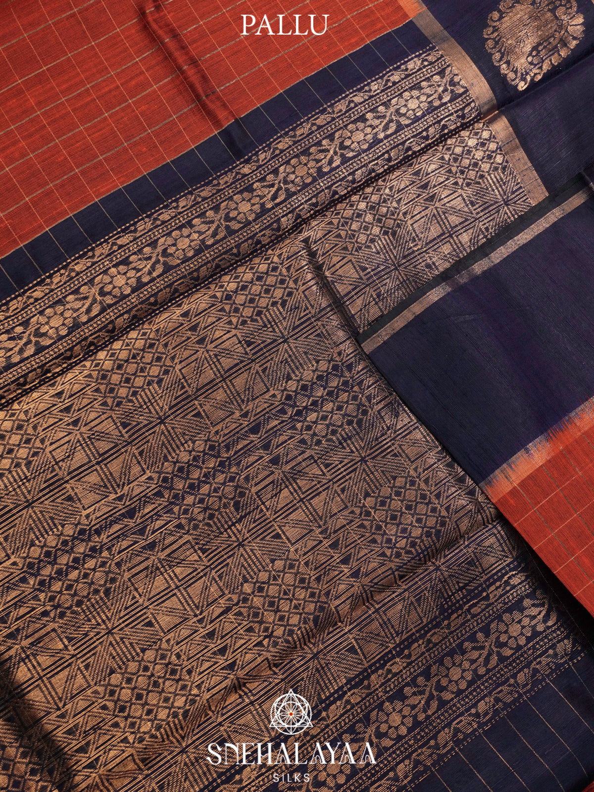 Rust Orange Dupion Silk Saree