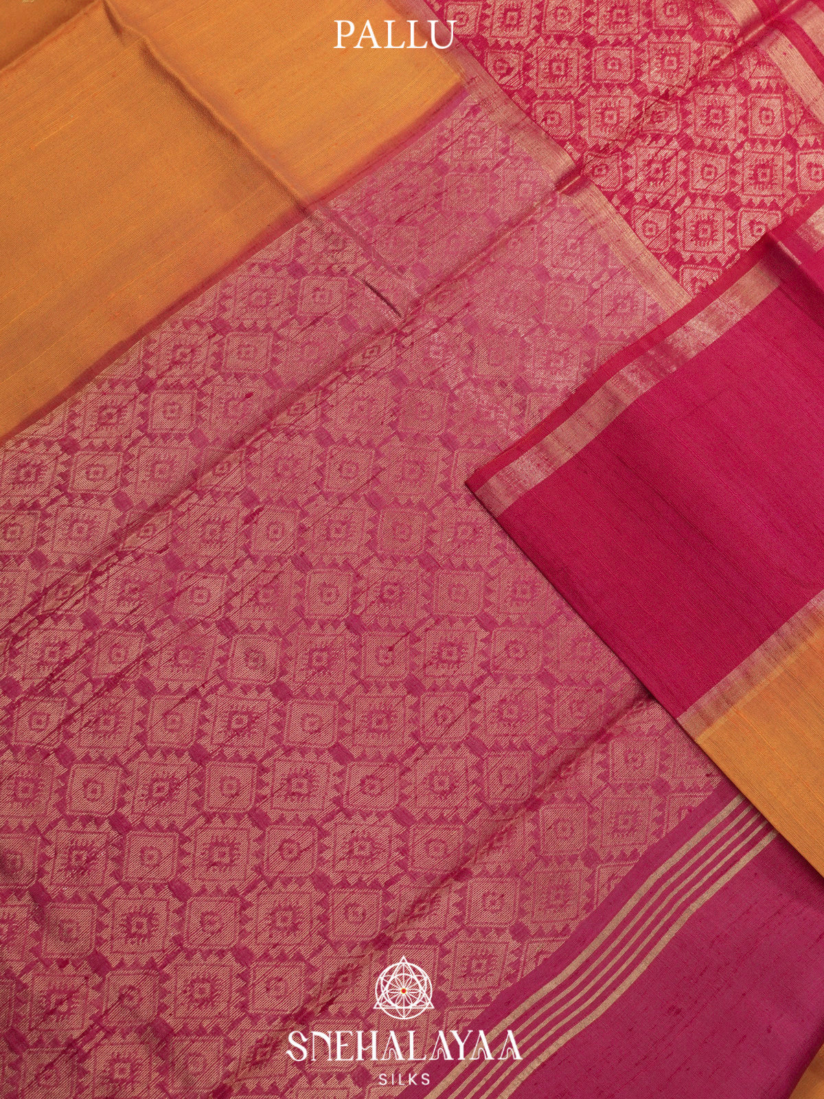 Orange Dupion Silk Saree