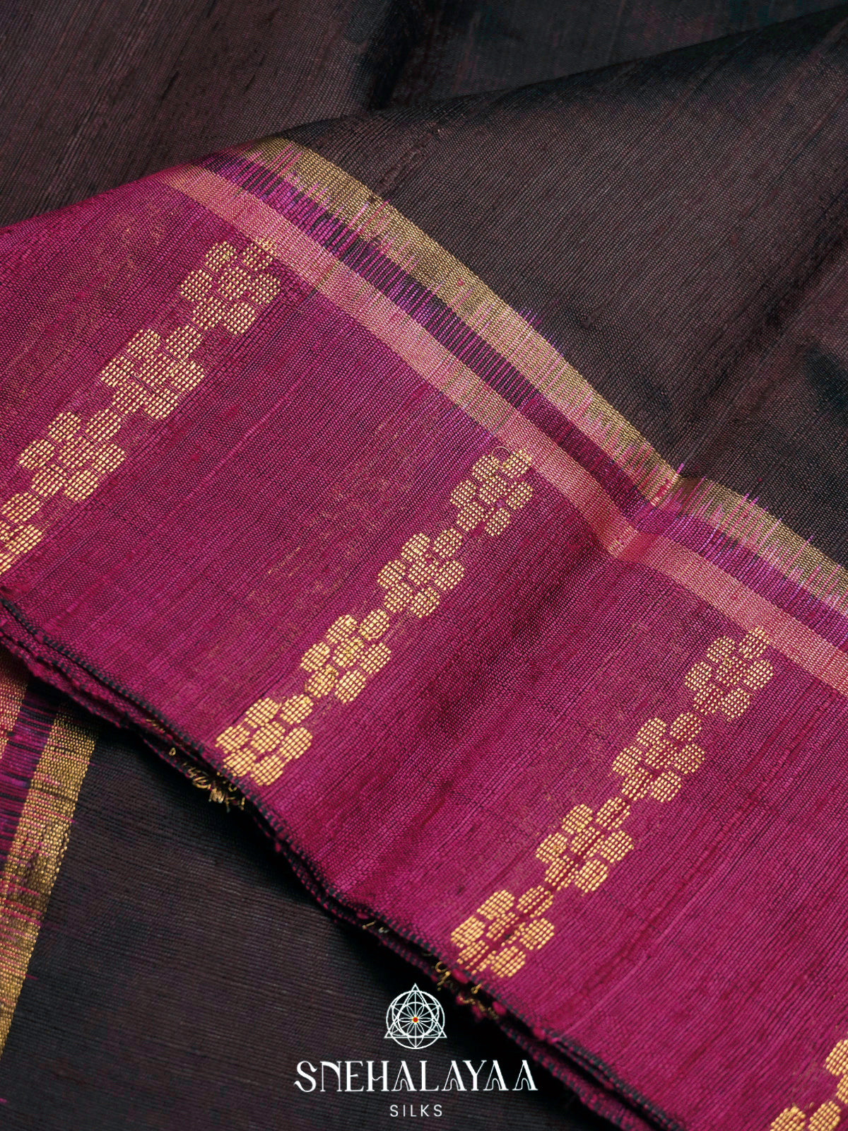 Coffee Brown Dupion Silk Saree