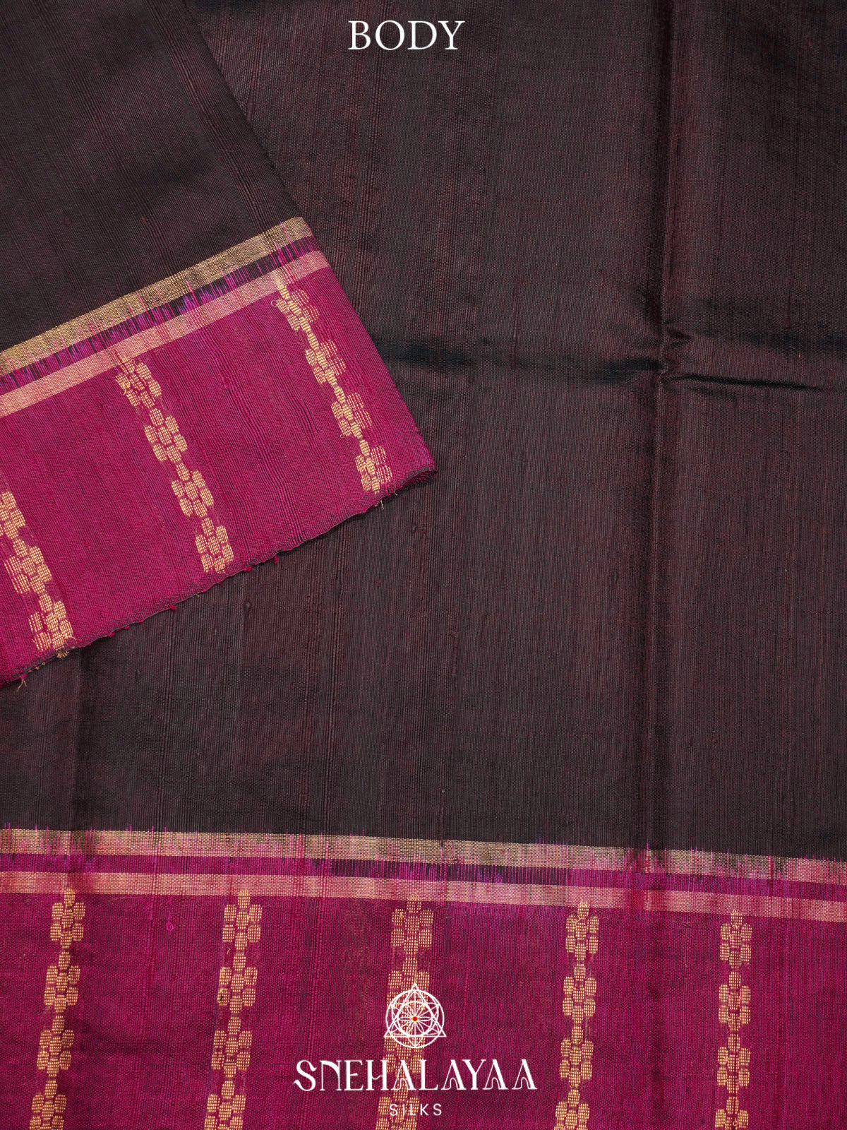 Coffee Brown Dupion Silk Saree
