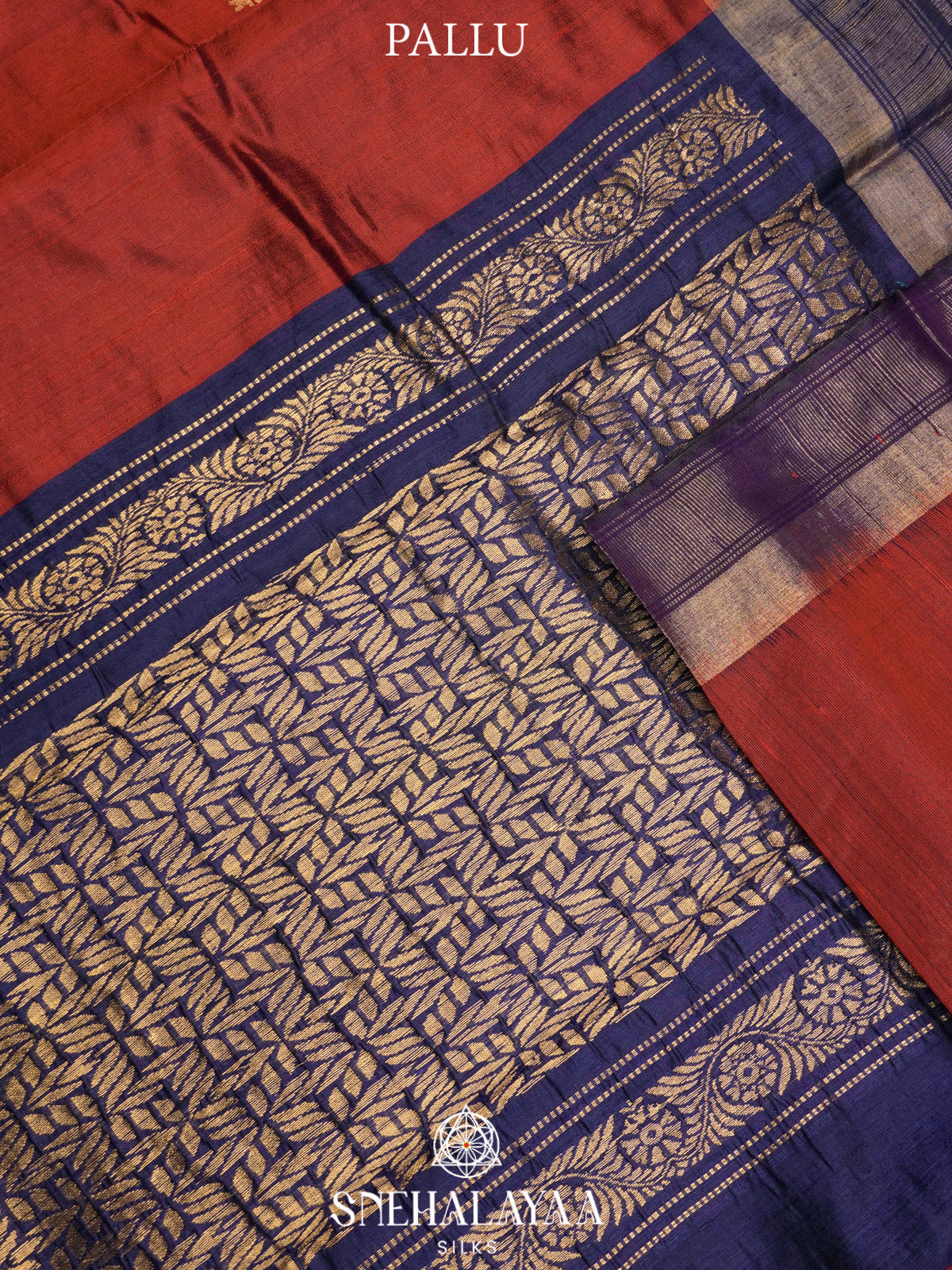 Brick Red Dupion Silk Saree