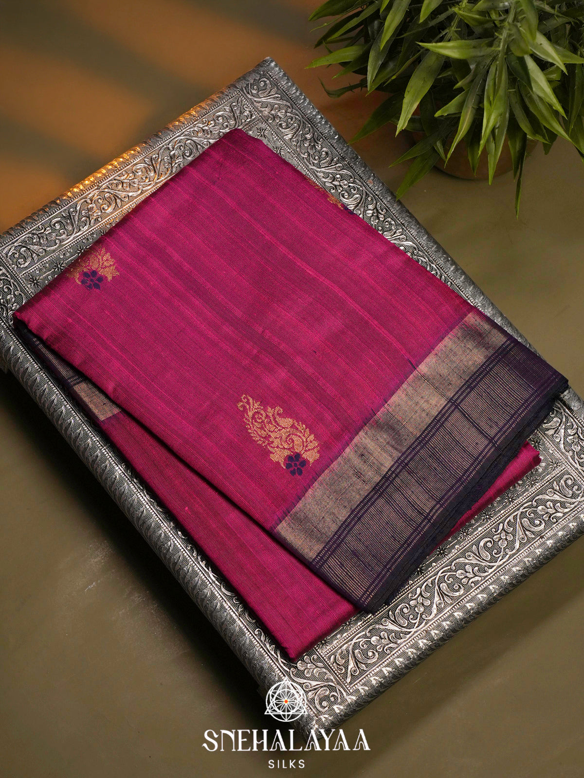 Pink Dupion Silk Saree
