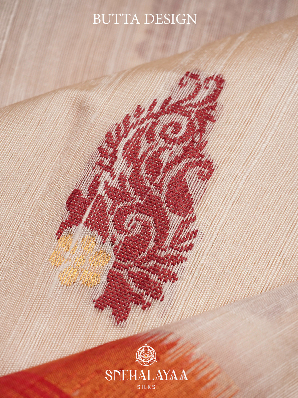 Cream Dupion Saree