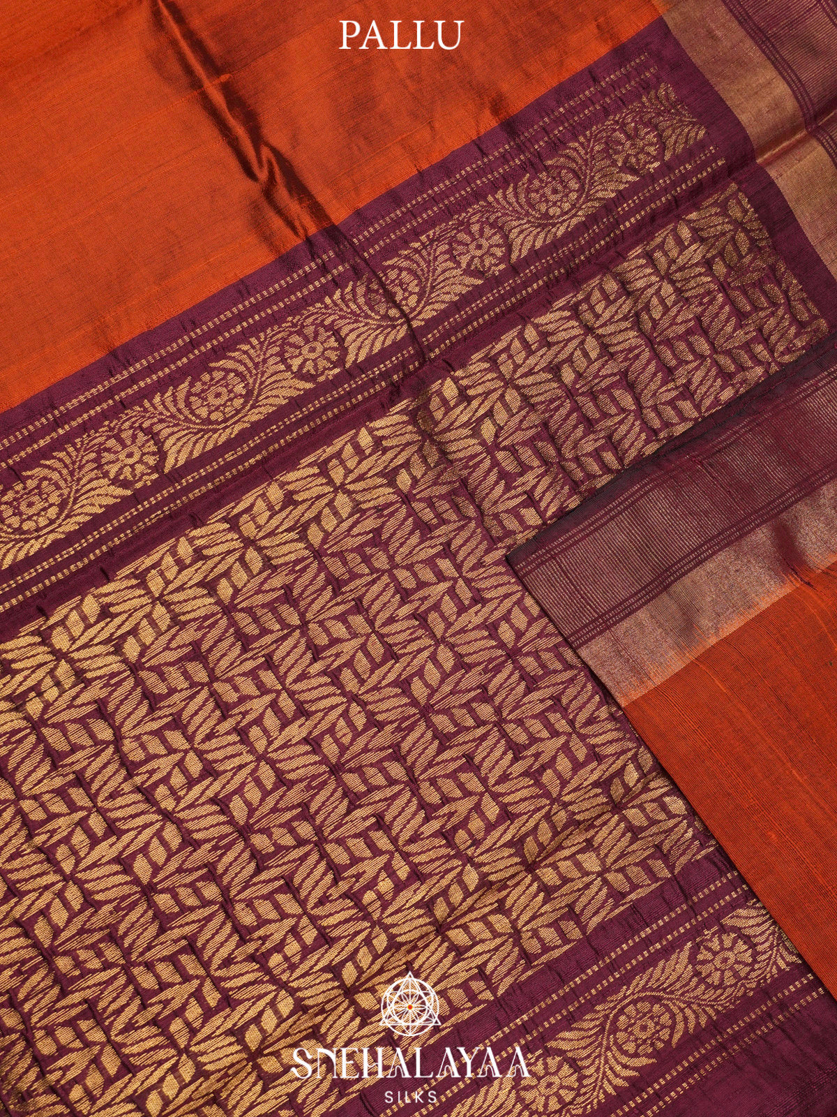 Burnt Orange Dupion Silk Saree